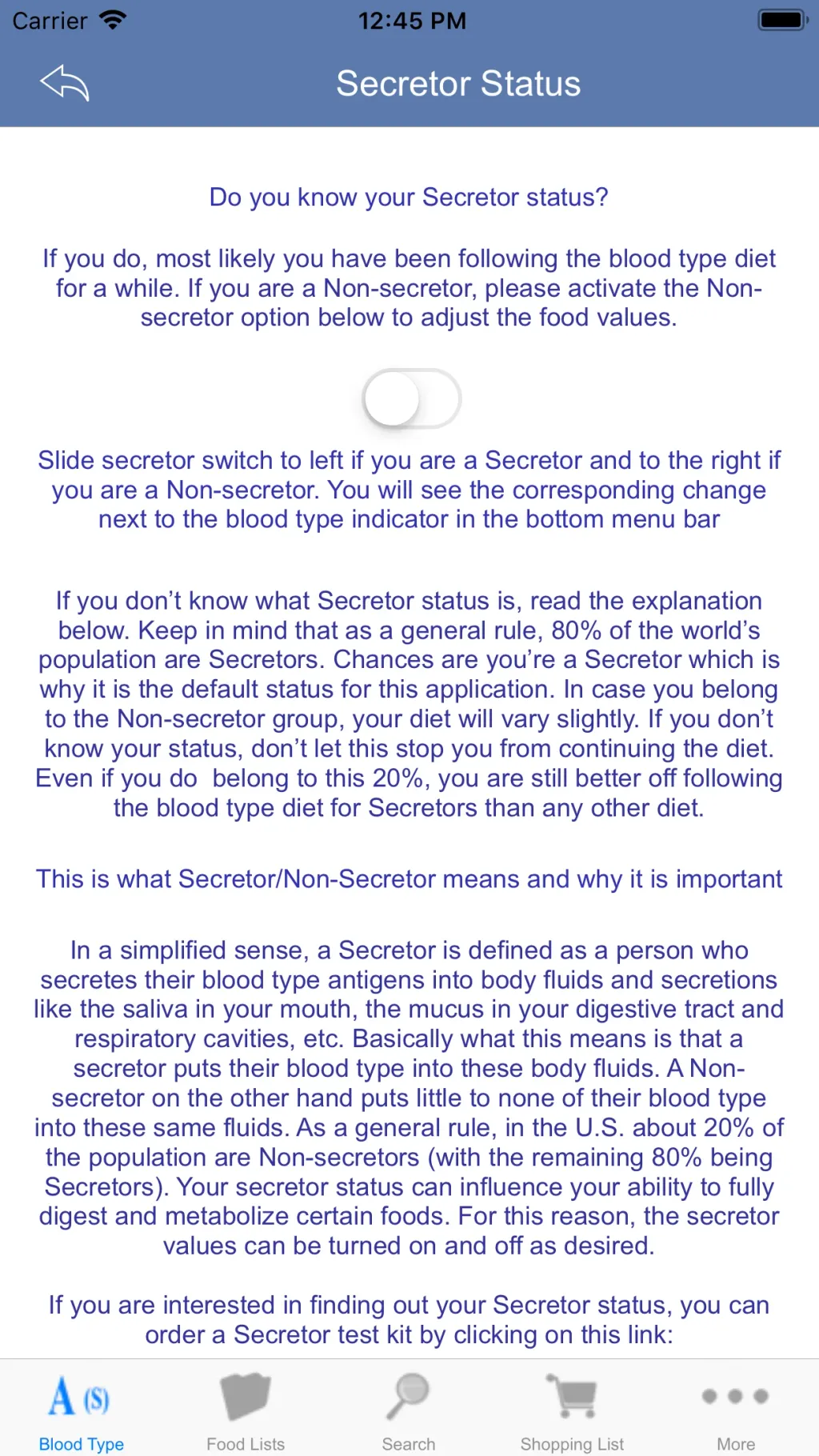 Blood Type Diet® App Store screenshot 2