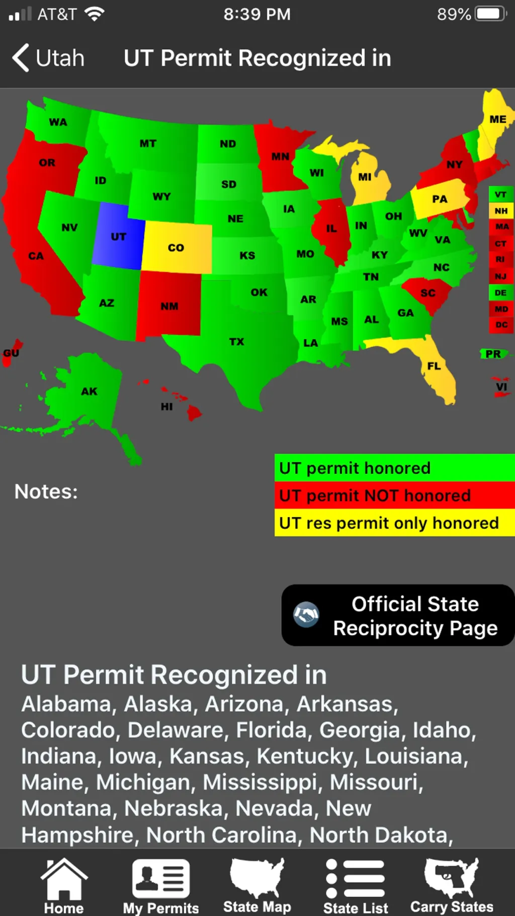 CCW – Concealed Carry 50 State App Store screenshot 1
