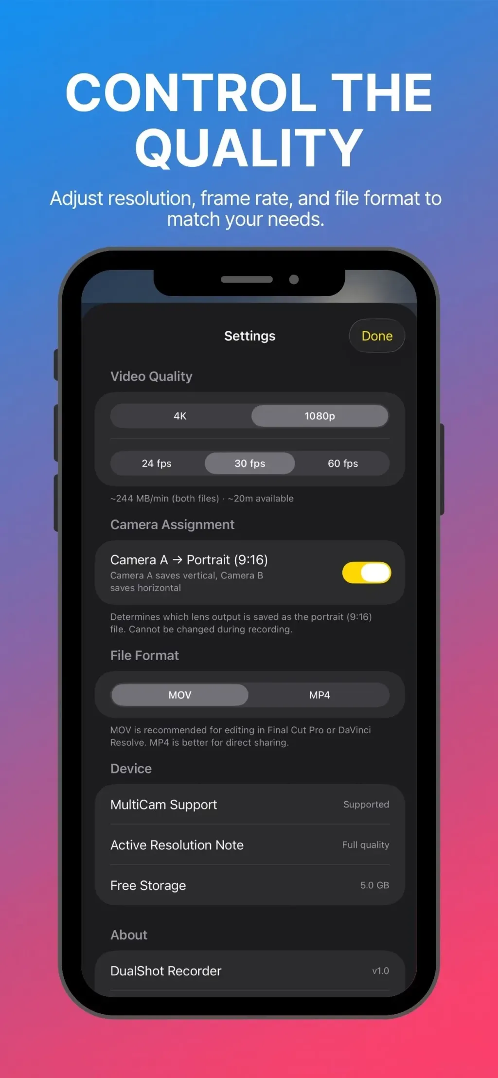 DualShot Recorder App Store screenshot 3