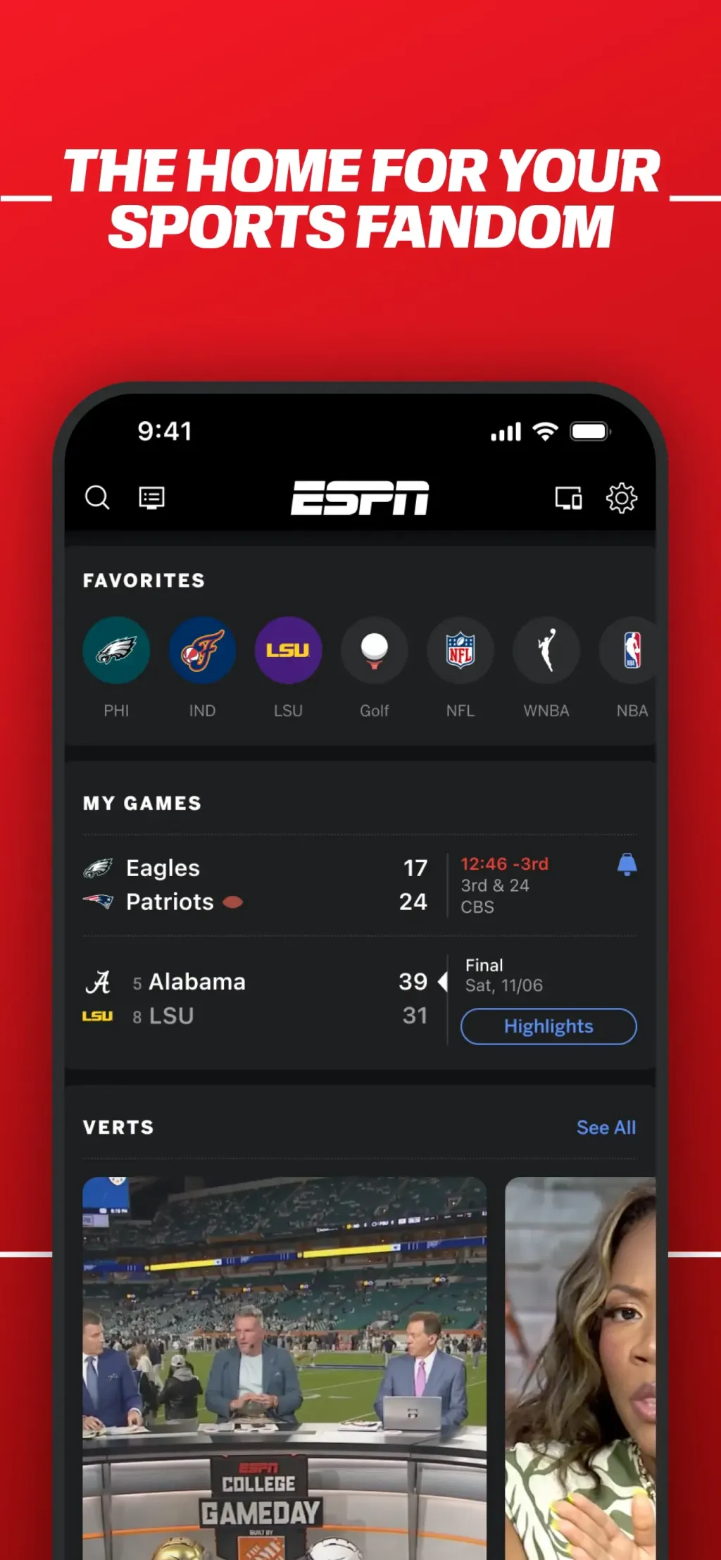 ESPN: Live Sports & Scores screenshot 1