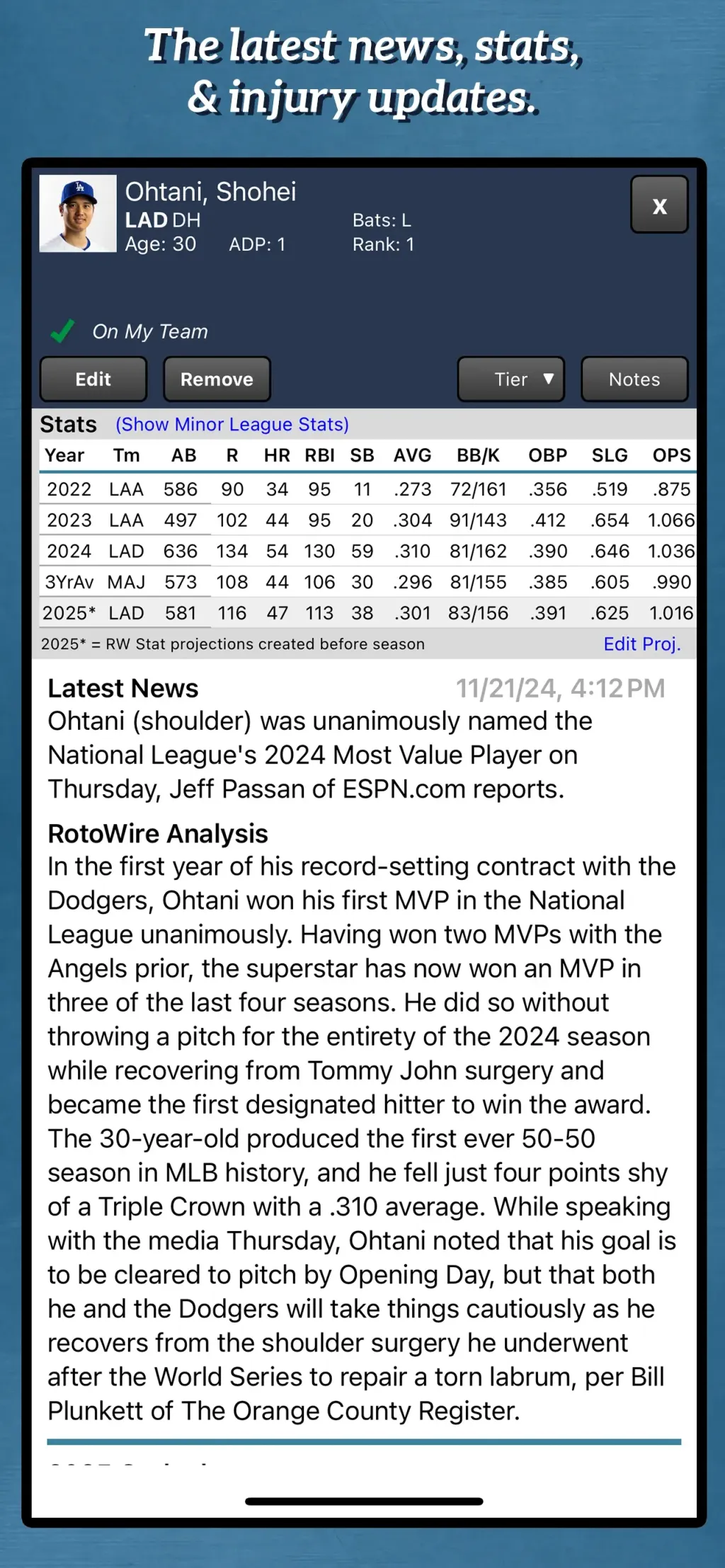 Fantasy Baseball Draft Kit '26 App Store screenshot 3