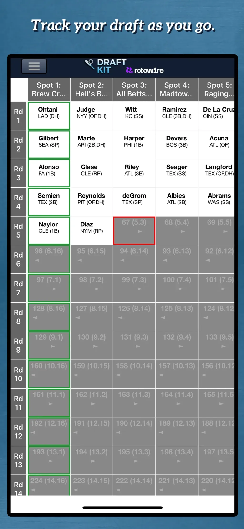 Fantasy Baseball Draft Kit '26 App Store screenshot 5