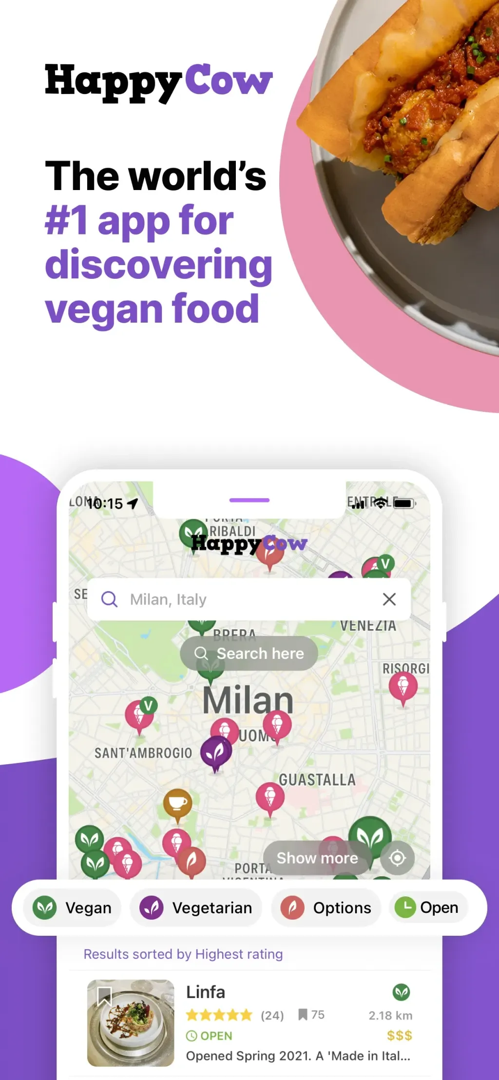 HappyCow - Vegan Food Near You screenshot 1