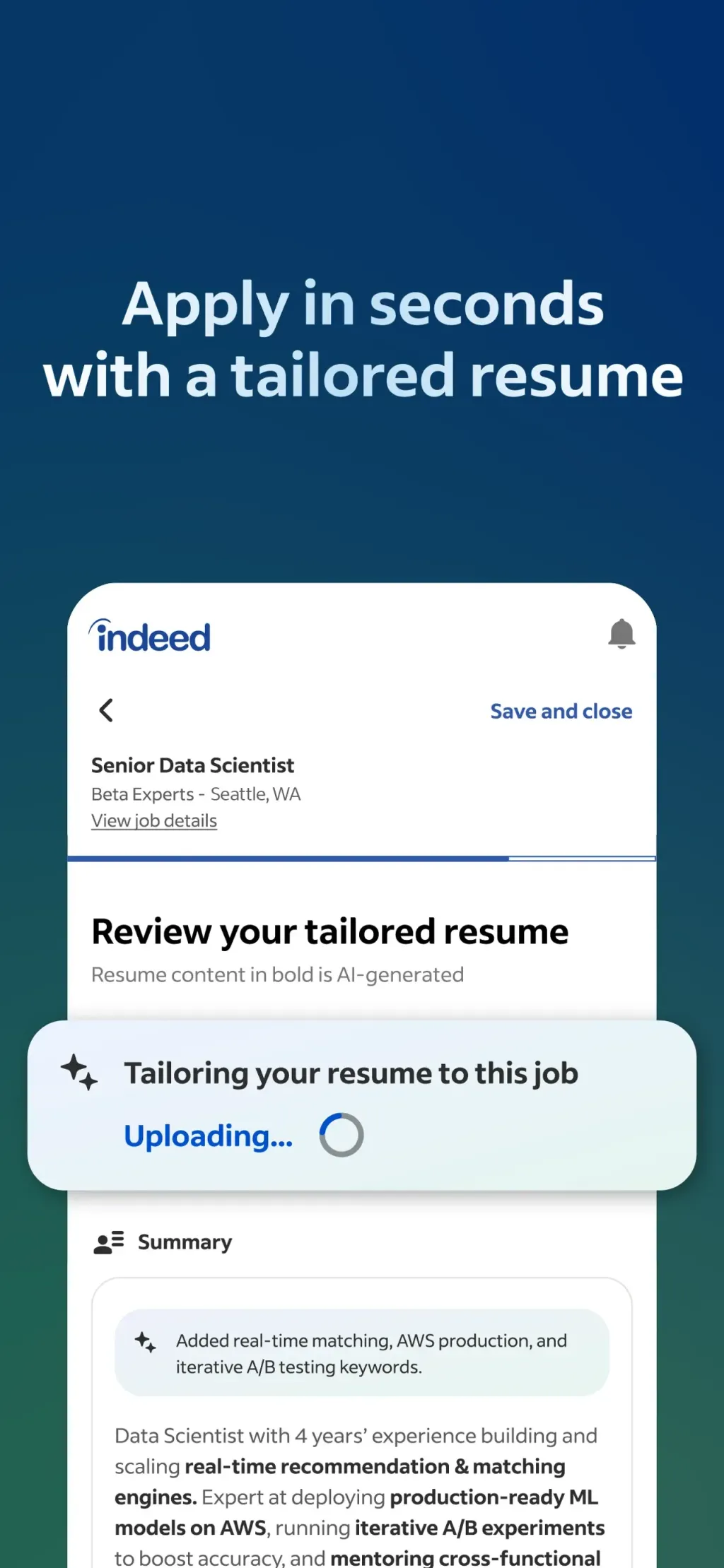 Indeed Job Search screenshot 1