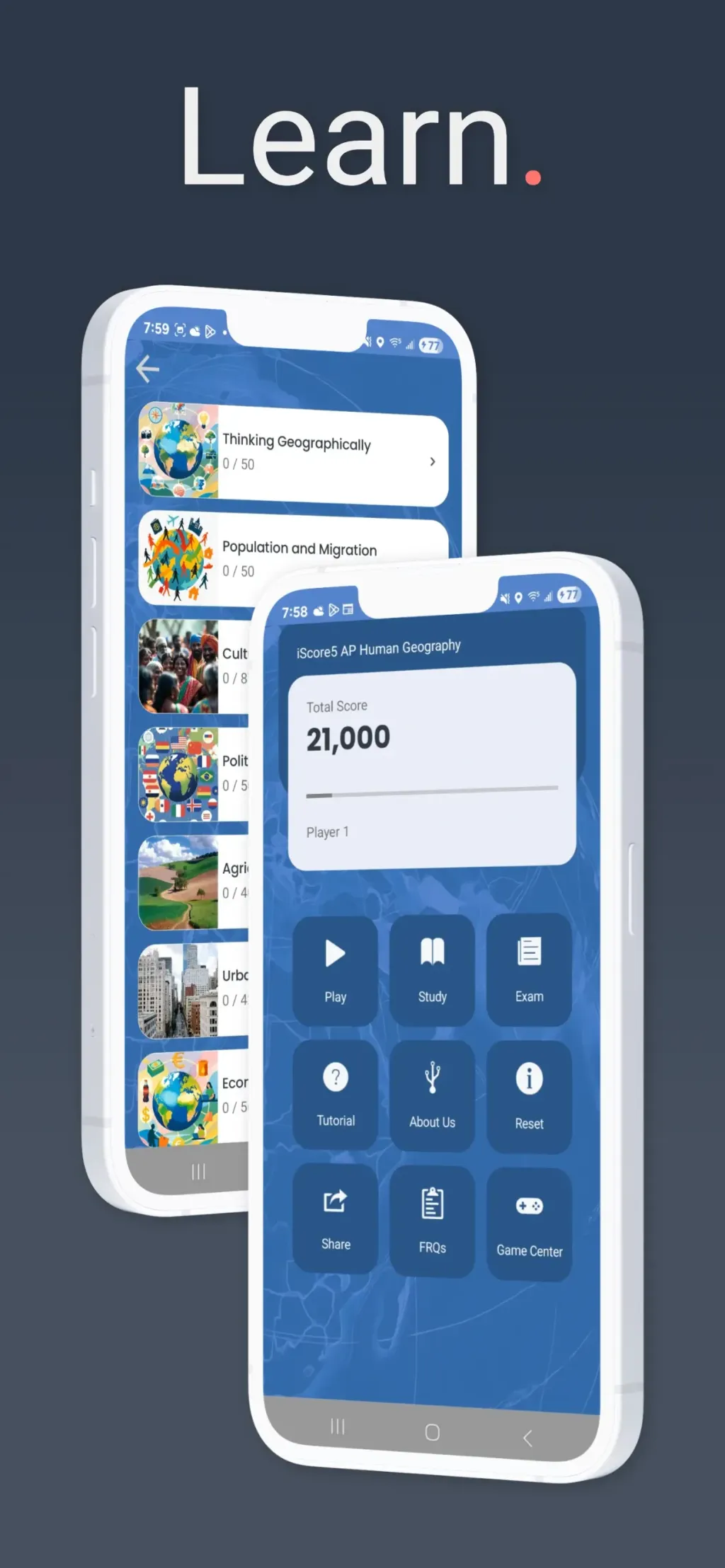 iScore5 AP Human Geography App Store screenshot 1