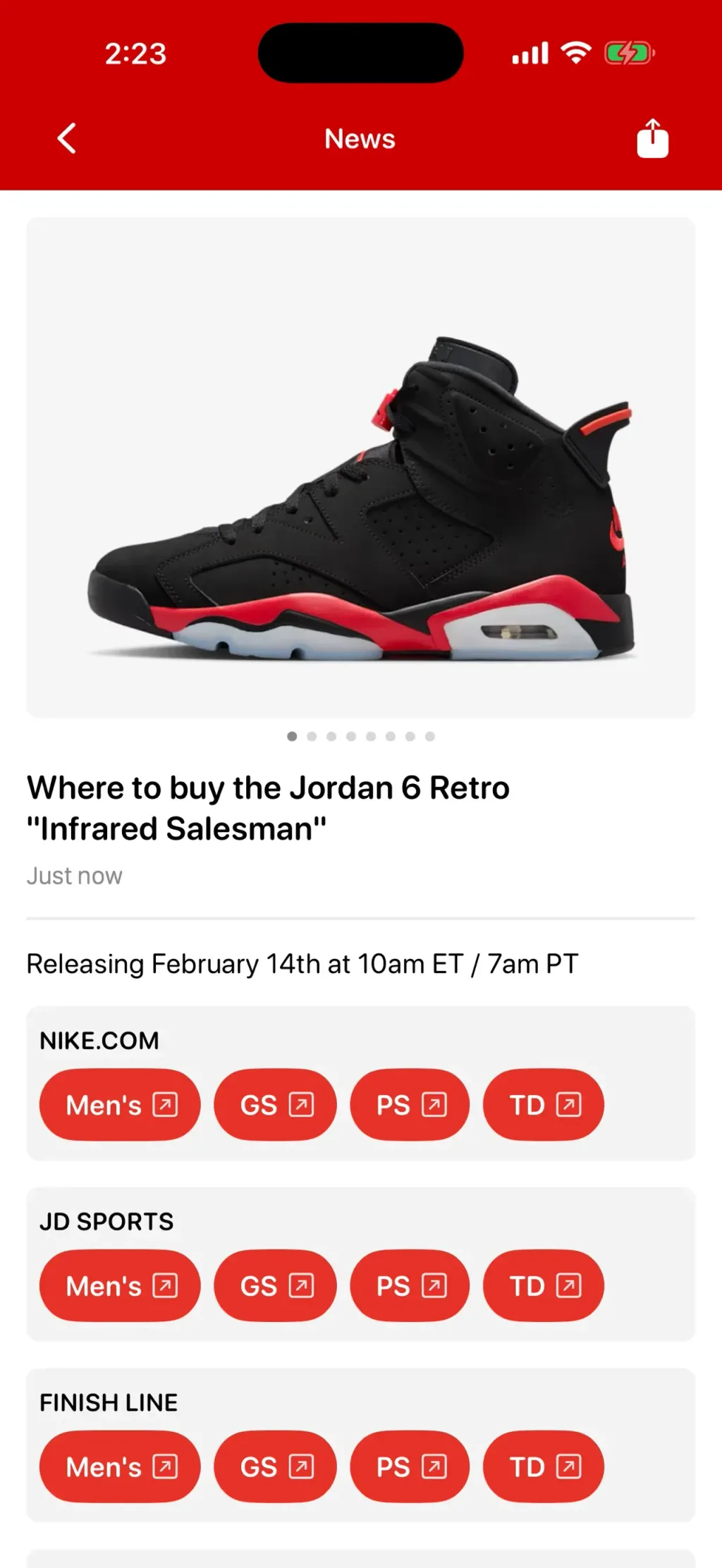 J23 - Release Dates & Restocks App Store screenshot 4