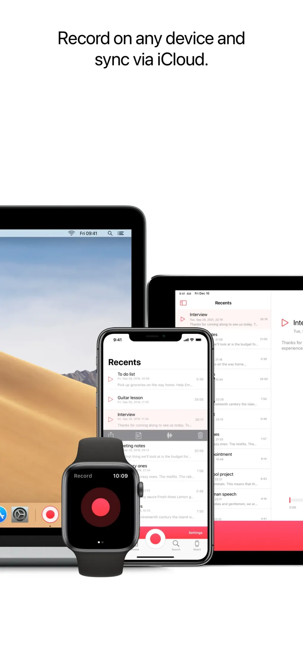 Just Press Record App Store screenshot 1