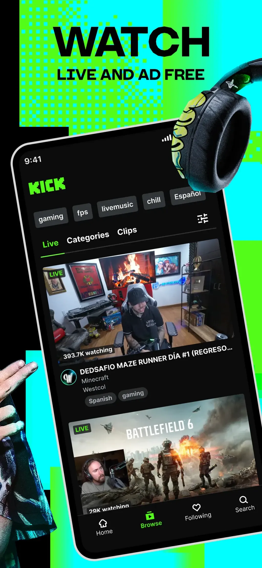 KICK - Live Streaming App Store screenshot 2