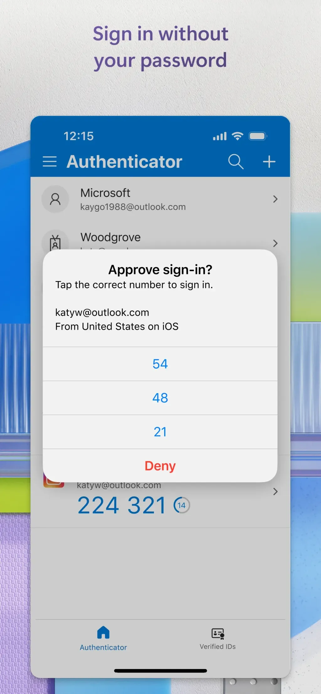 Microsoft Authenticator screenshot 2