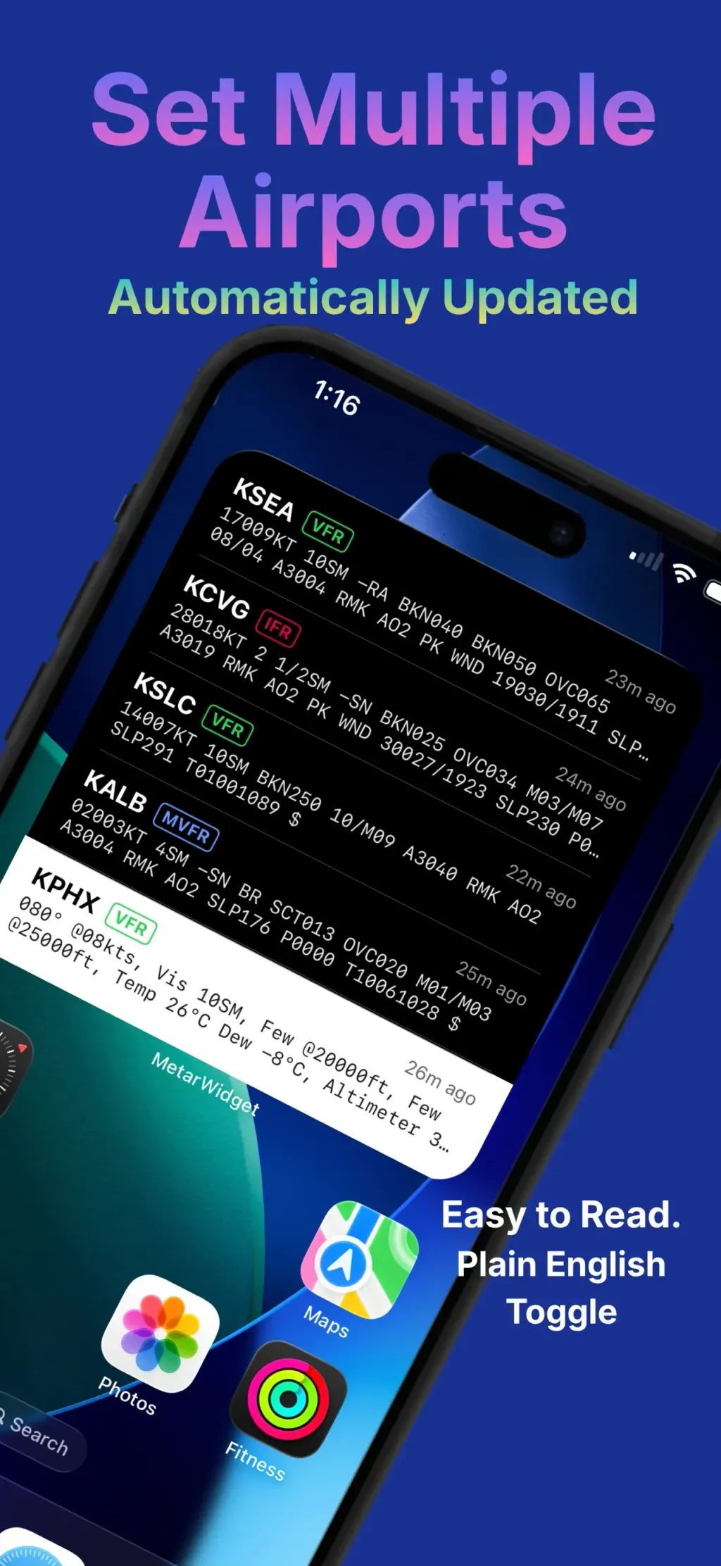 Modern METAR Widget App Store screenshot 1