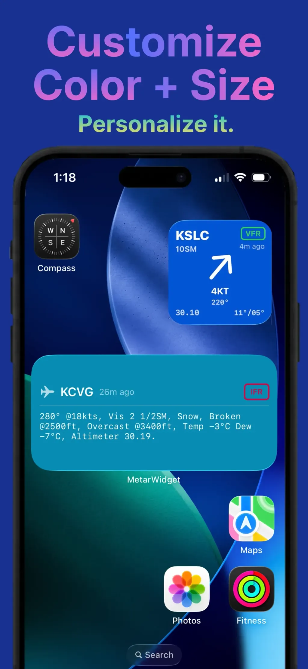 Modern METAR Widget App Store screenshot 3