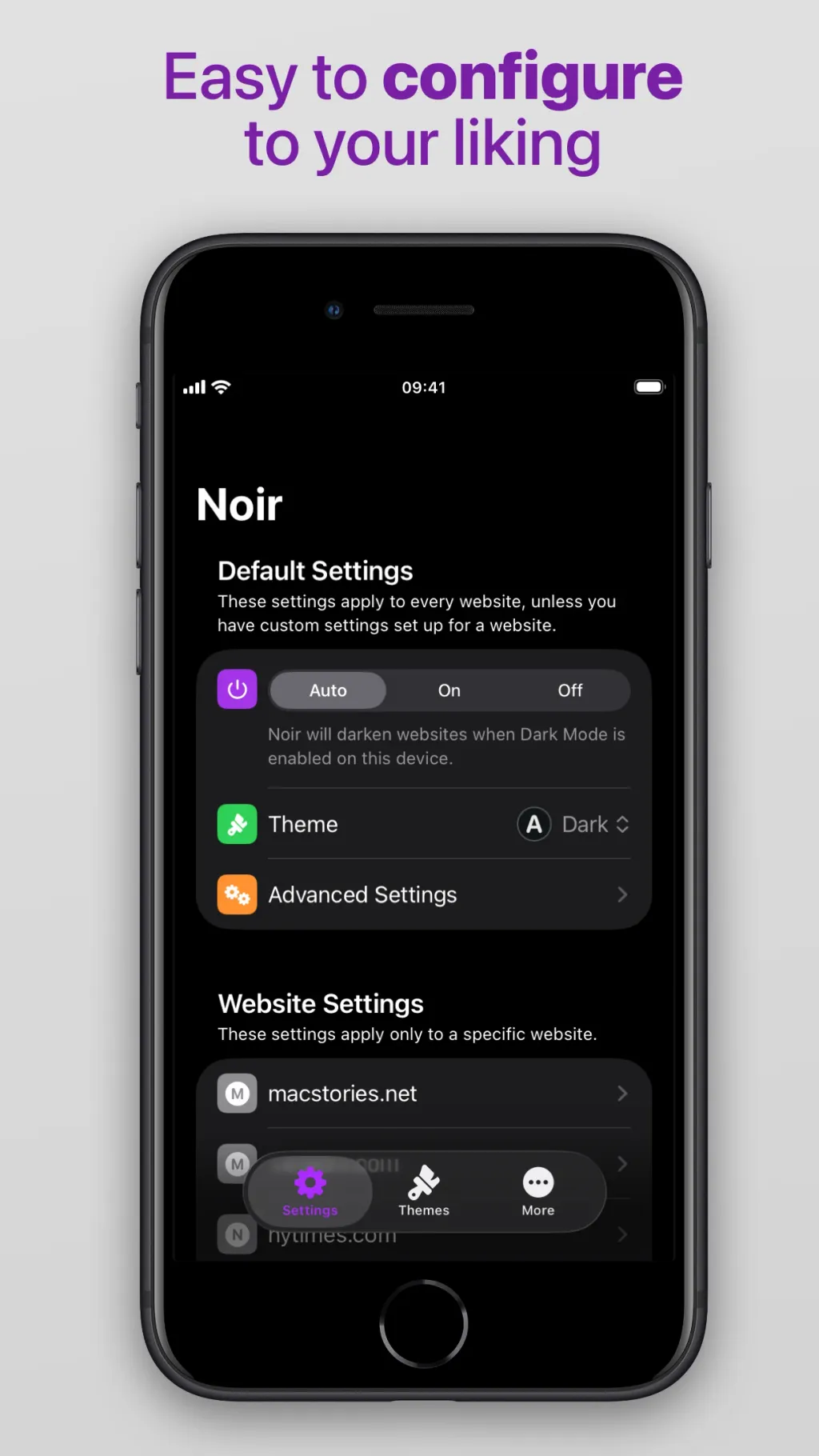 Noir - Dark Mode for Safari App Store screenshot 3