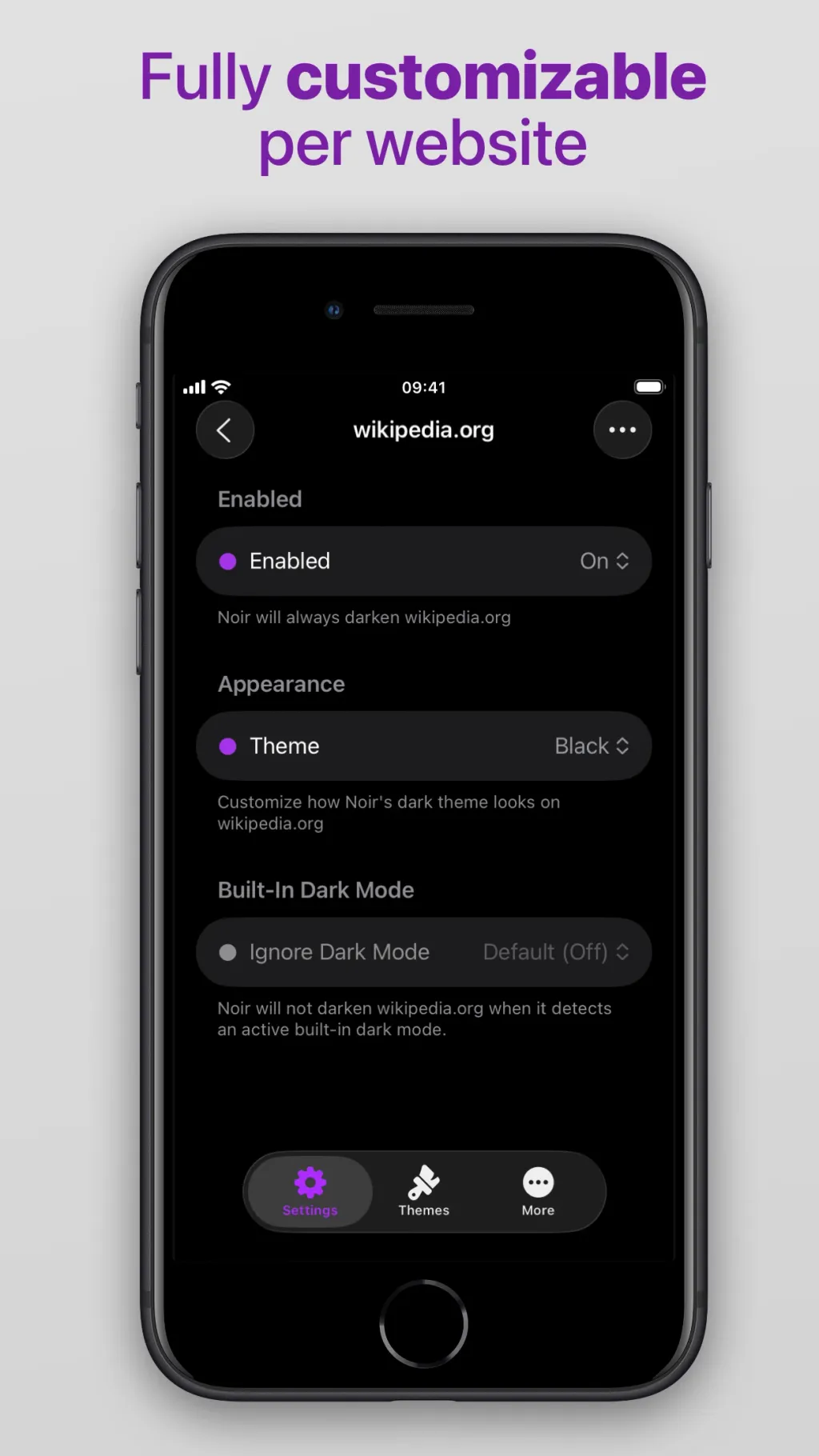 Noir - Dark Mode for Safari App Store screenshot 4