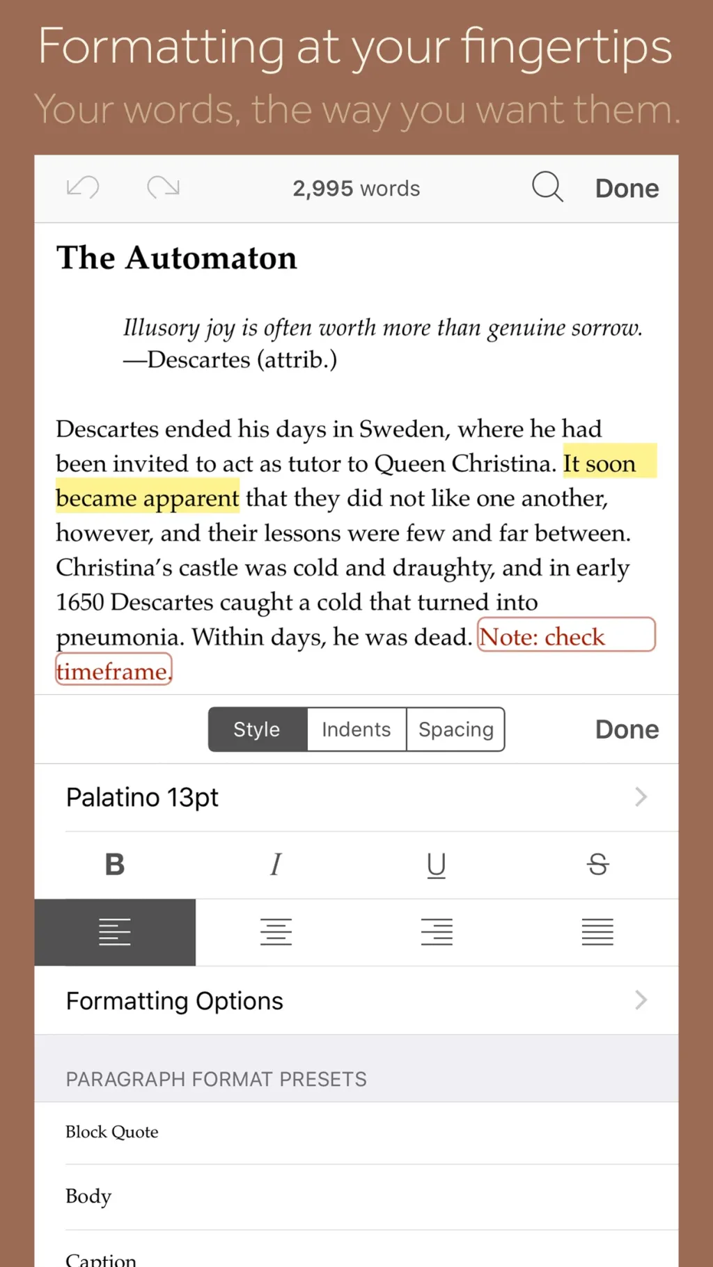 Scrivener App Store screenshot 1
