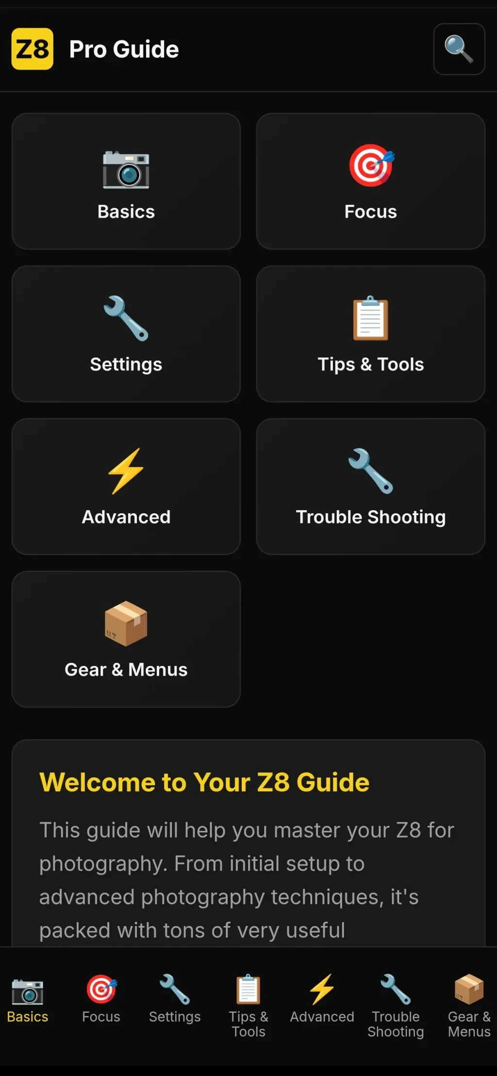 Unofficial Z8 Pro Guide App Store screenshot 1