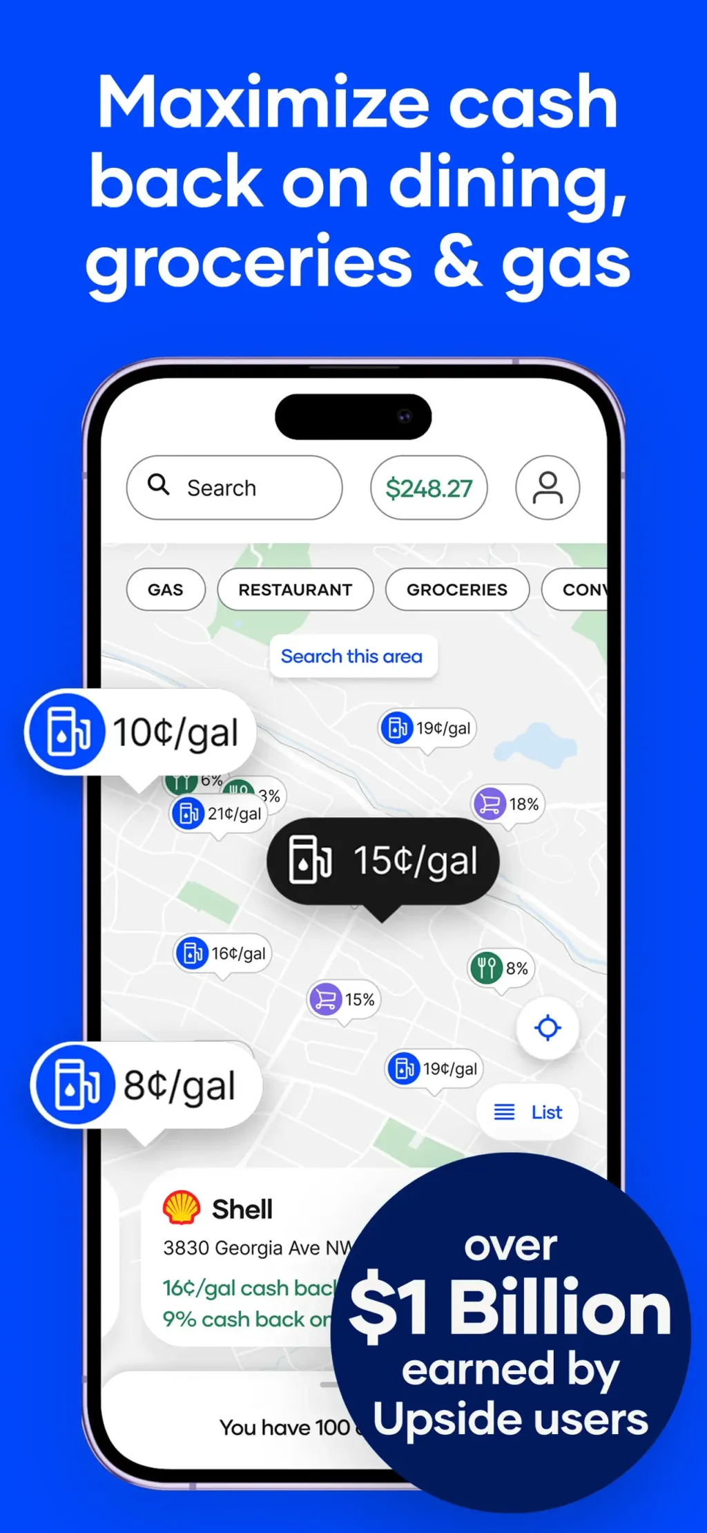 Upside: Gas & Food Cash Back App Store screenshot 4