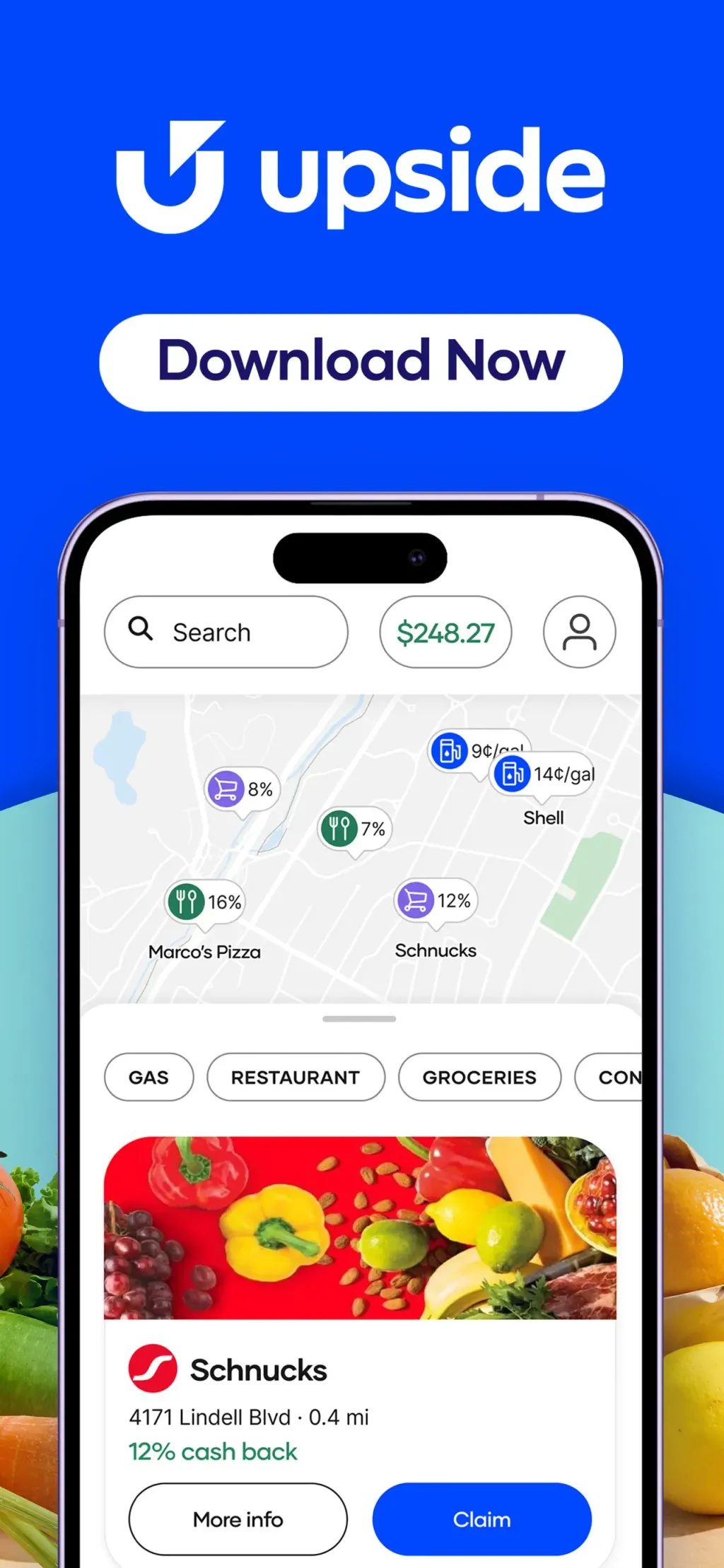 Upside: Gas & Food Cash Back screenshot 1