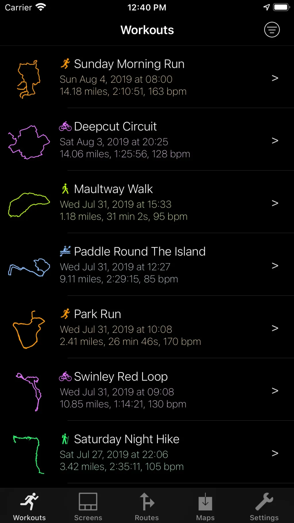 WorkOutDoors App Store screenshot 3