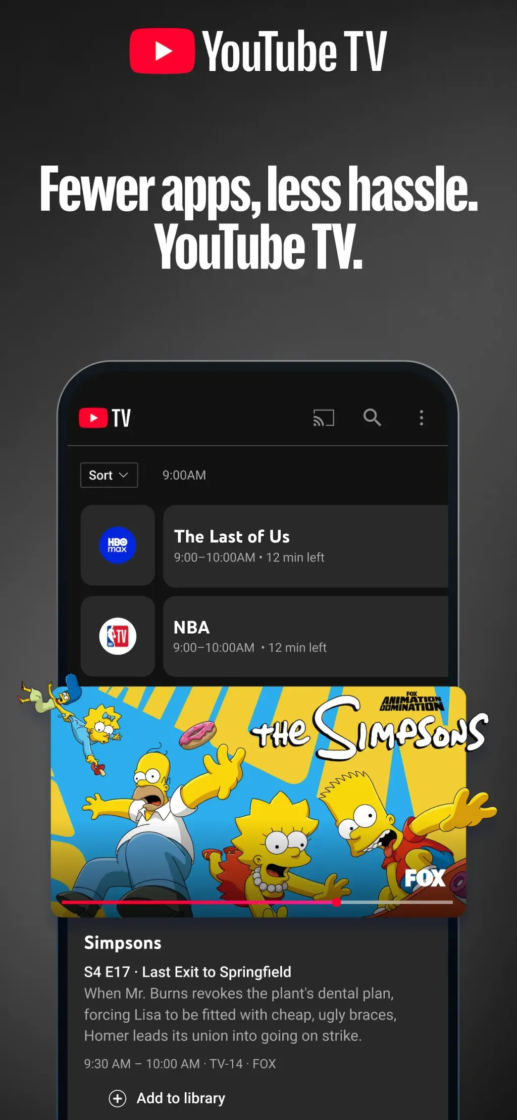 YouTube TV screenshot 1