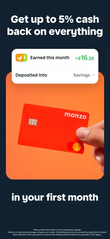 Monzo screenshot 1