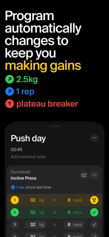 PUSH Workout & Gym Tracker App Store screenshot 2