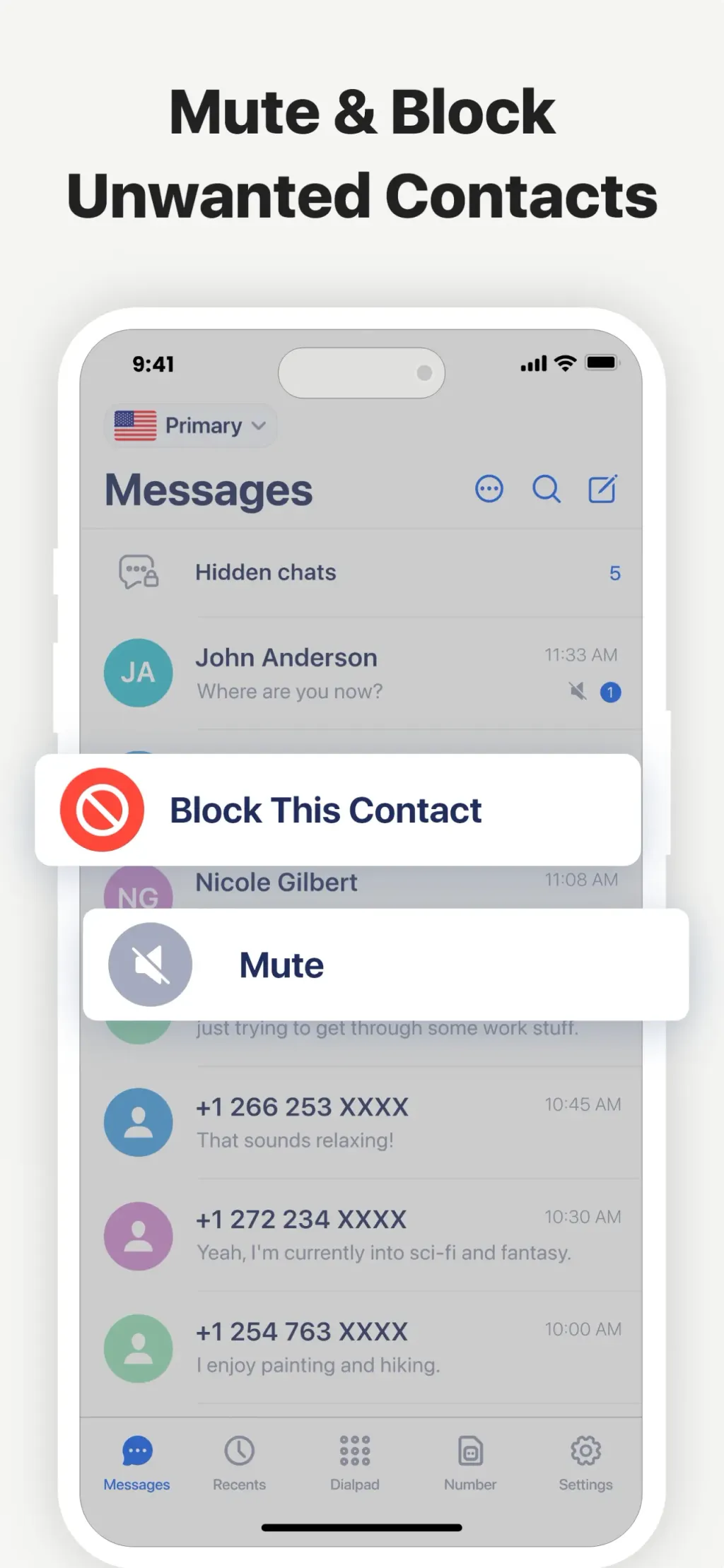 2nd Line - Second phone number screenshot 1