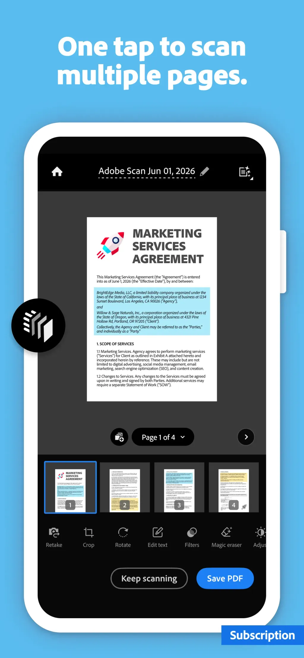 Adobe Scan: PDF & OCR Scanner App Store screenshot 3