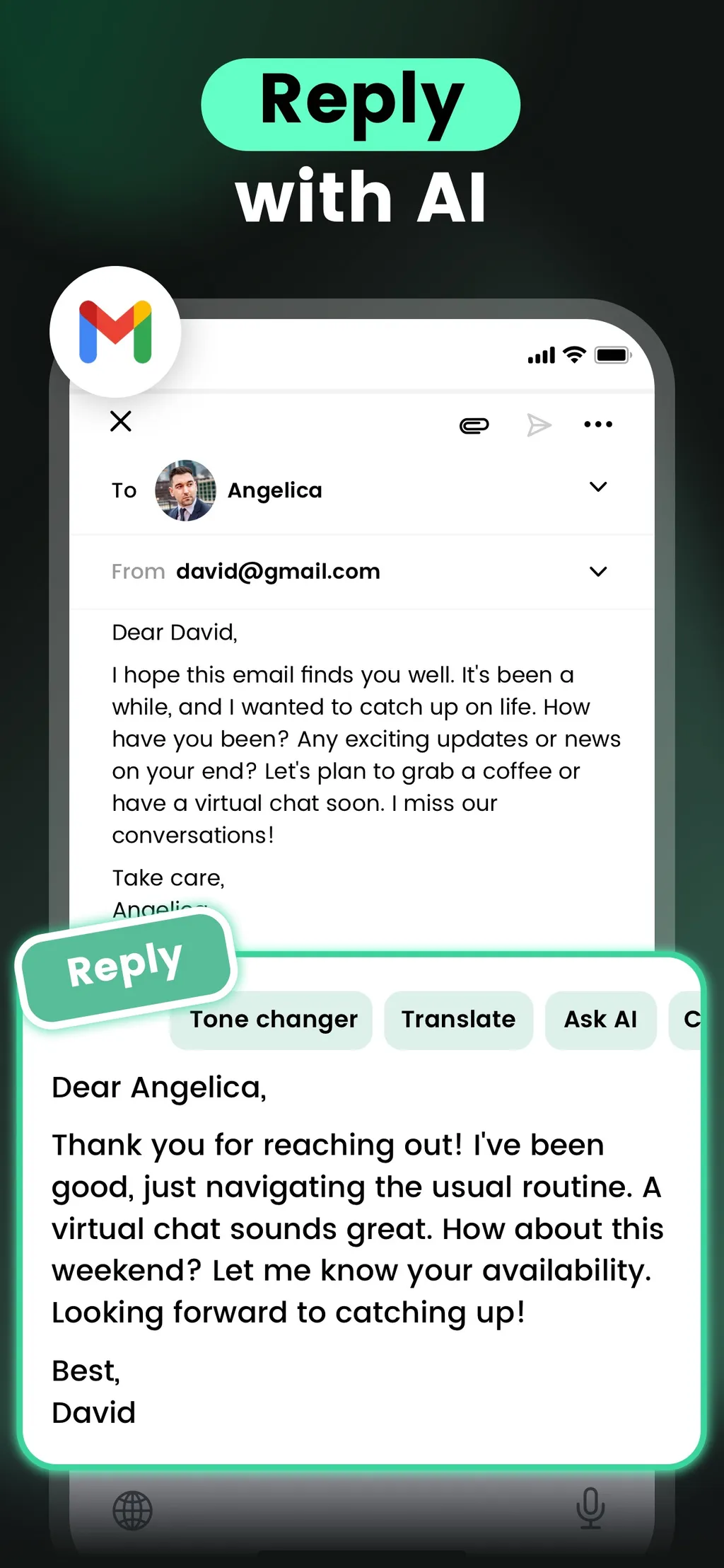 AI Keyboard: Chatbot, Grammar screenshot 1