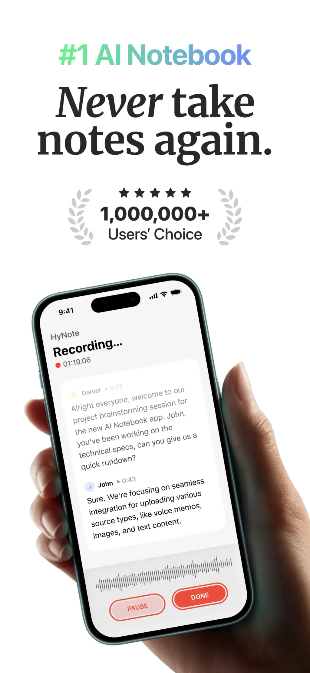 HyNote: AI Note Taker, Summary screenshot 1