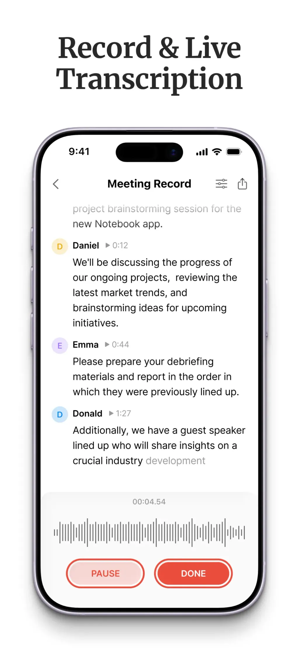 HyNote: AI Note Taker, Summary App Store screenshot 3