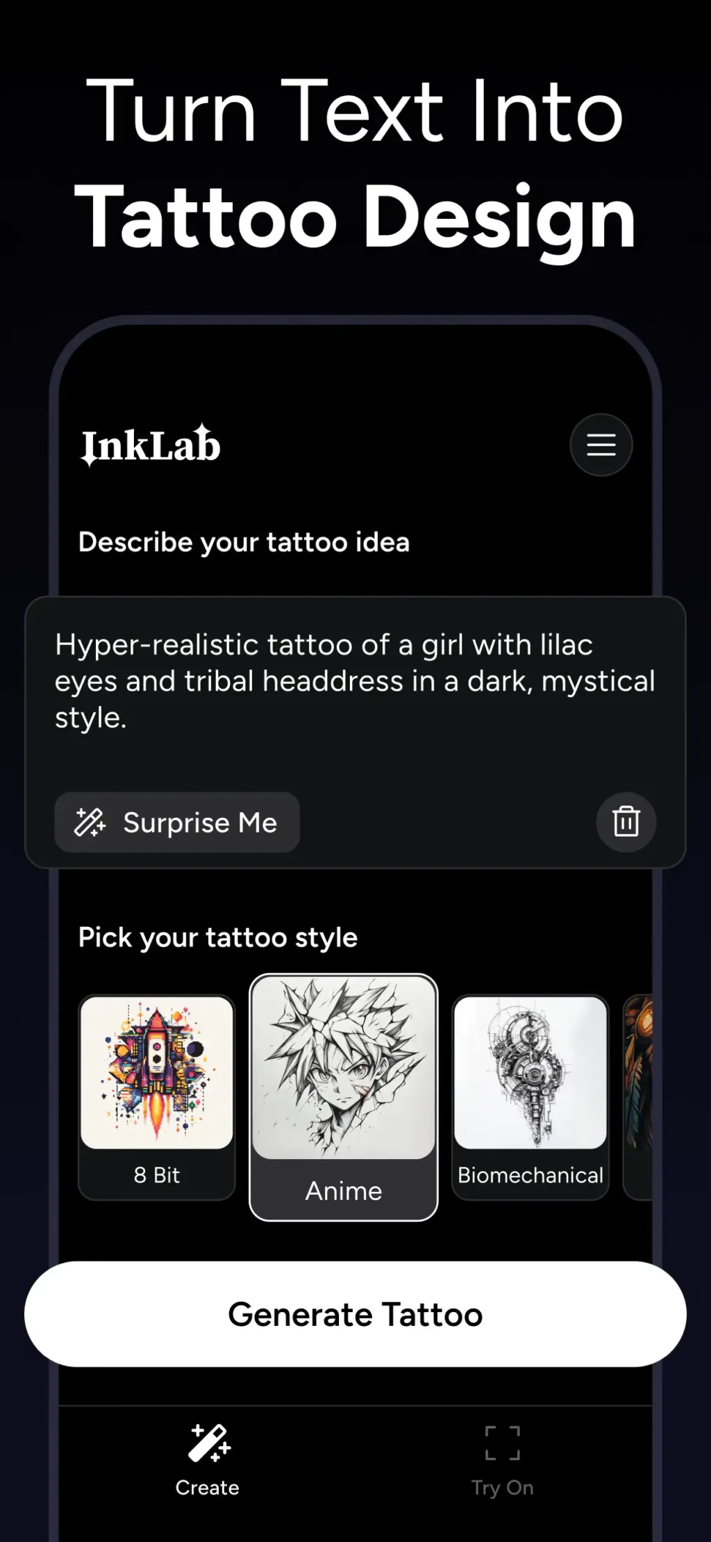 AI Tattoo Generator - InkLab screenshot 1