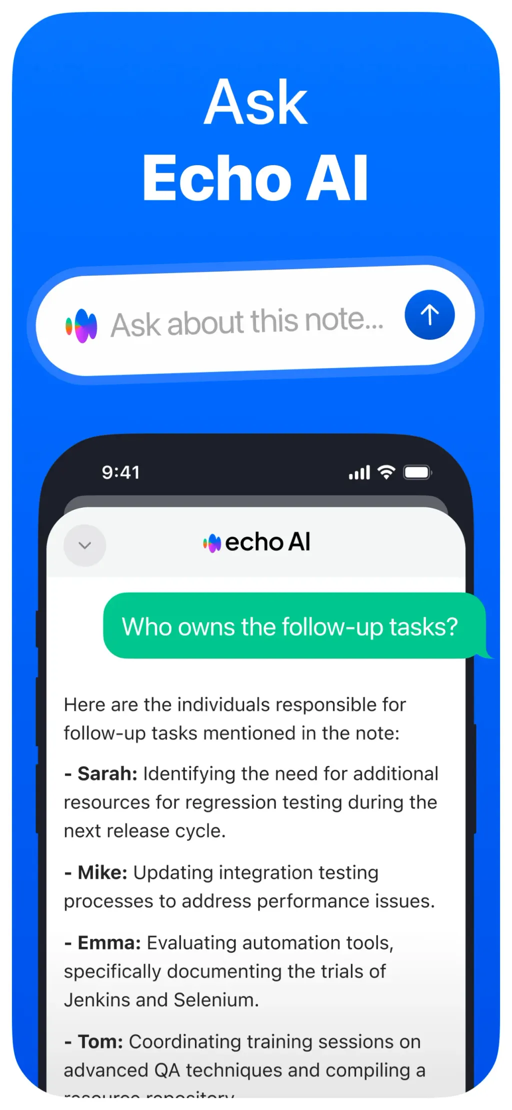 Echo – AI Meeting Note Taker App Store screenshot 5