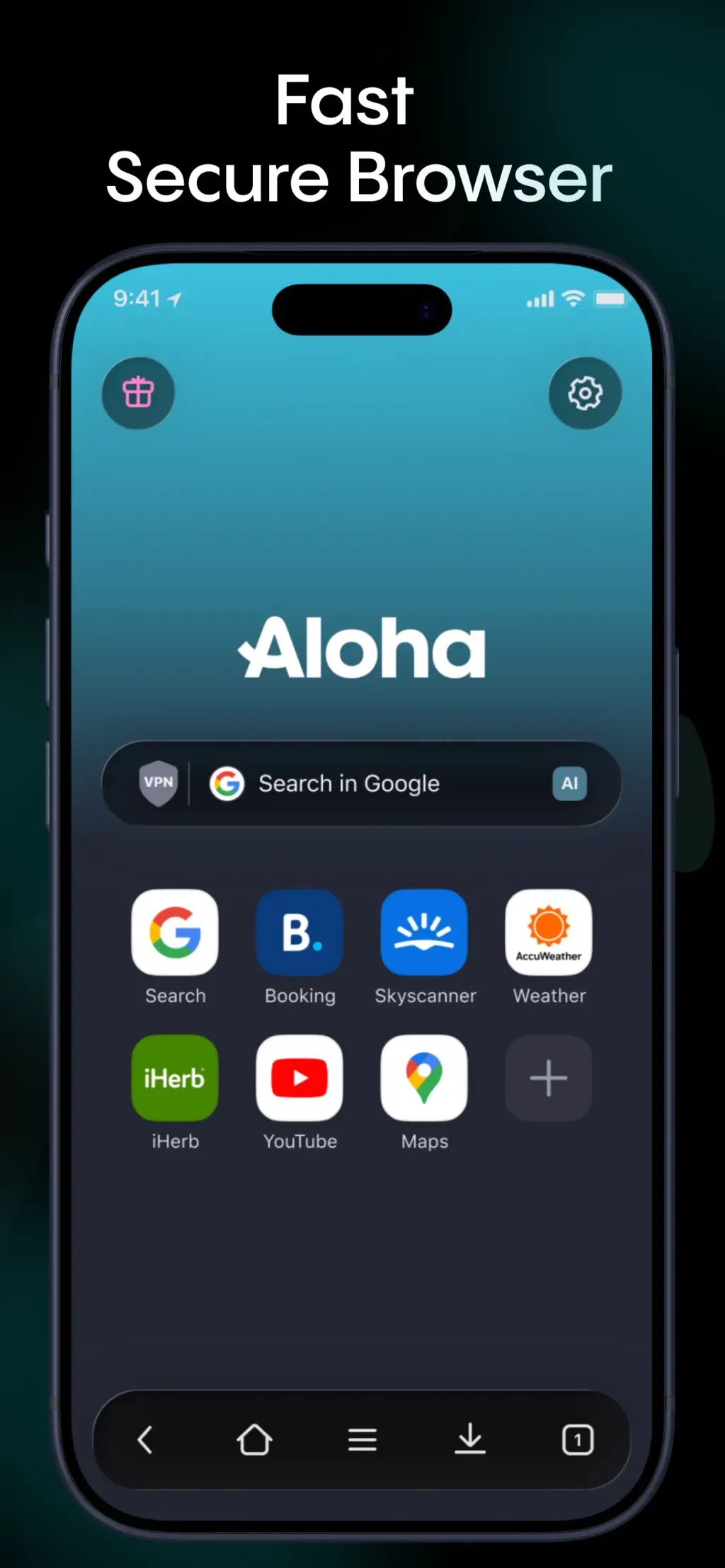 Aloha Browser - Private VPN App Store screenshot 1