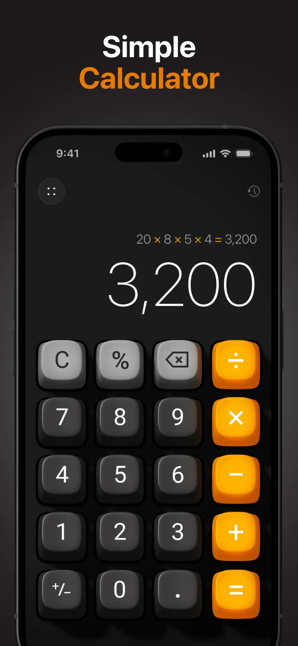 Basic Calculator with History screenshot 1