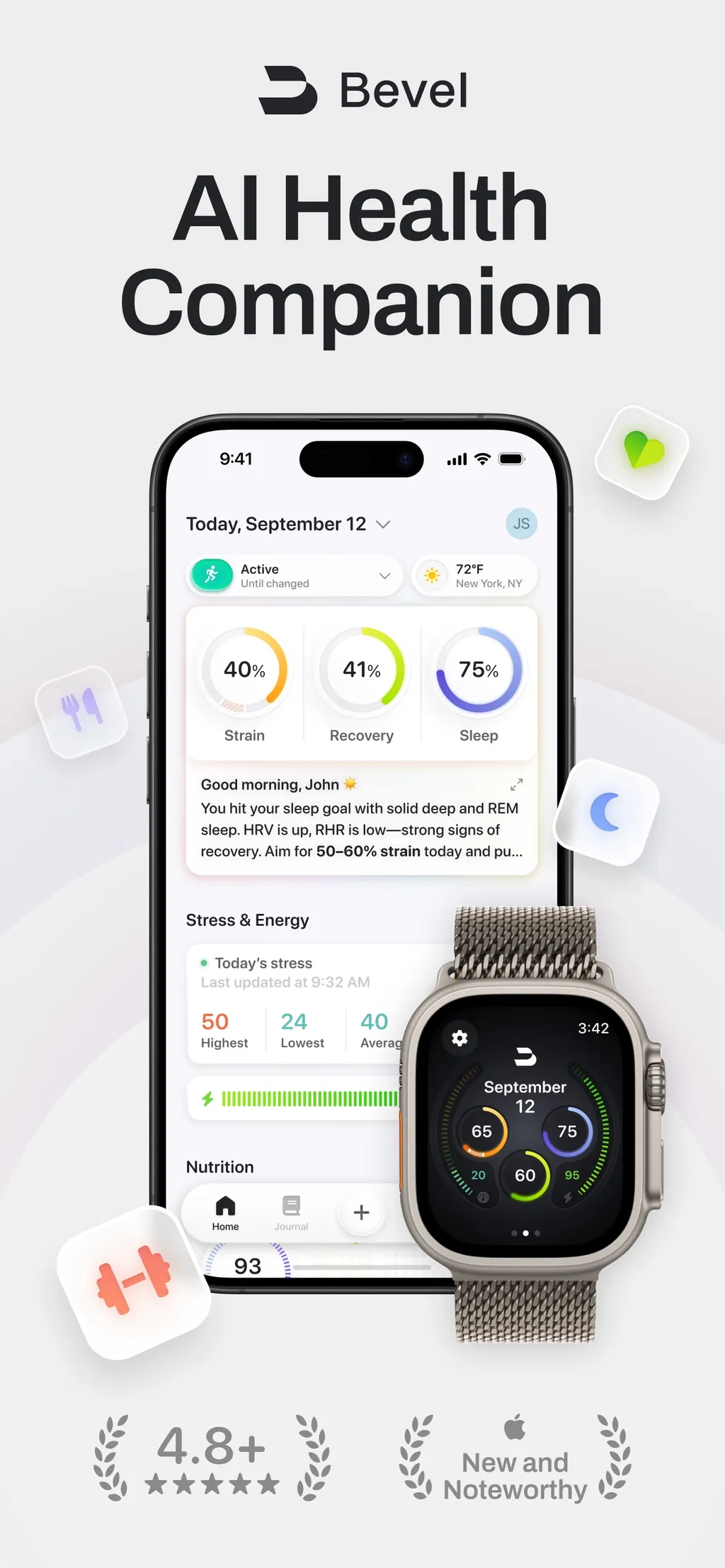Bevel: AI Health Coach App Store screenshot 1