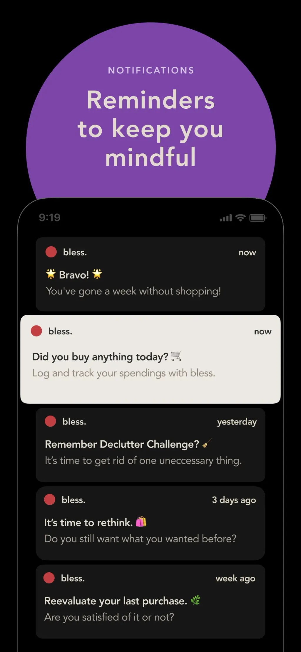 bless. minimal shopping habits App Store screenshot 10