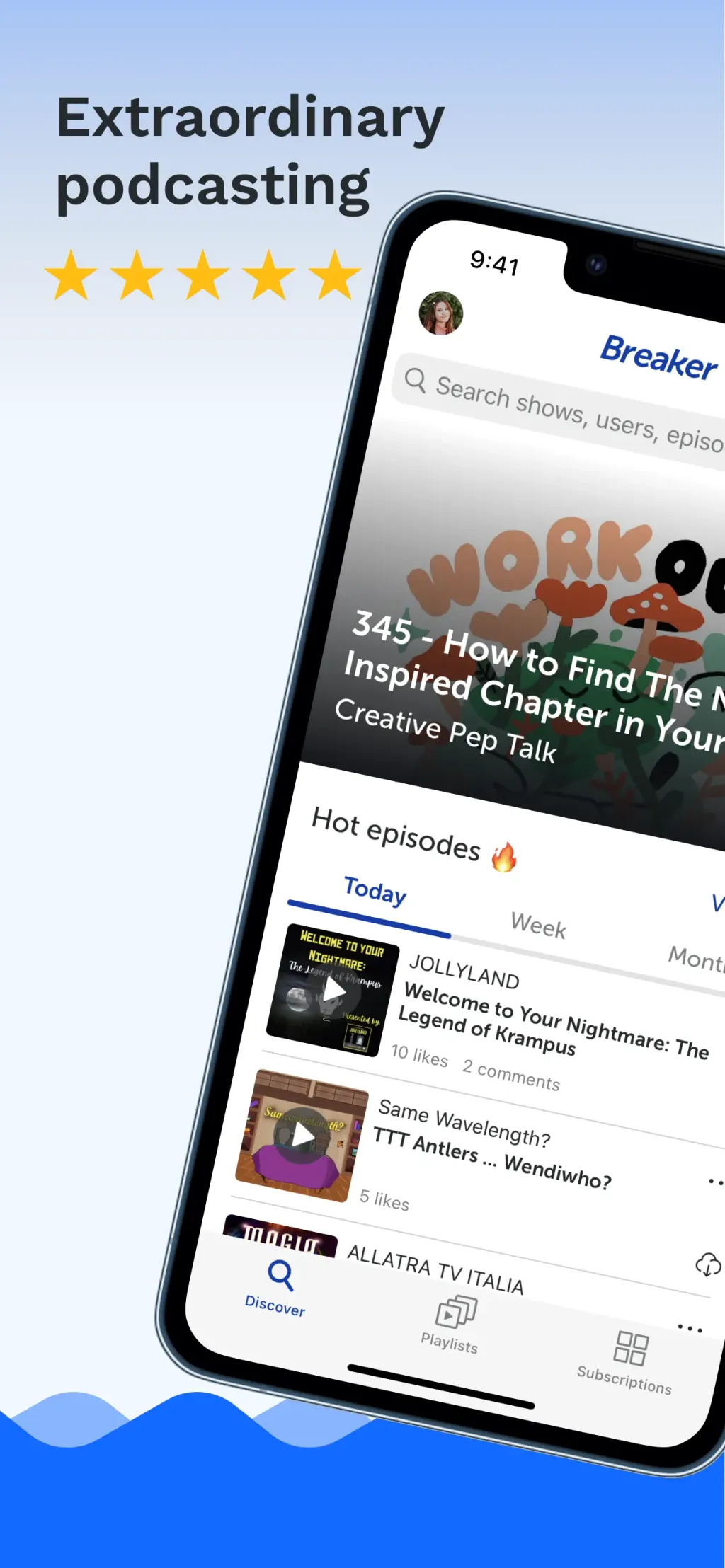 Breaker—The social podcast app App Store screenshot 1