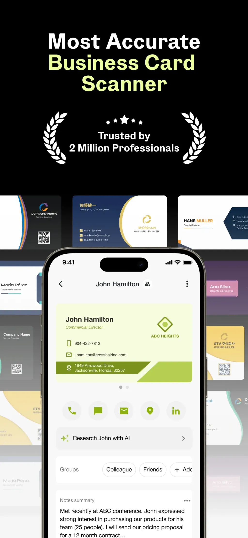 Covve - Business Card Scanner screenshot 1