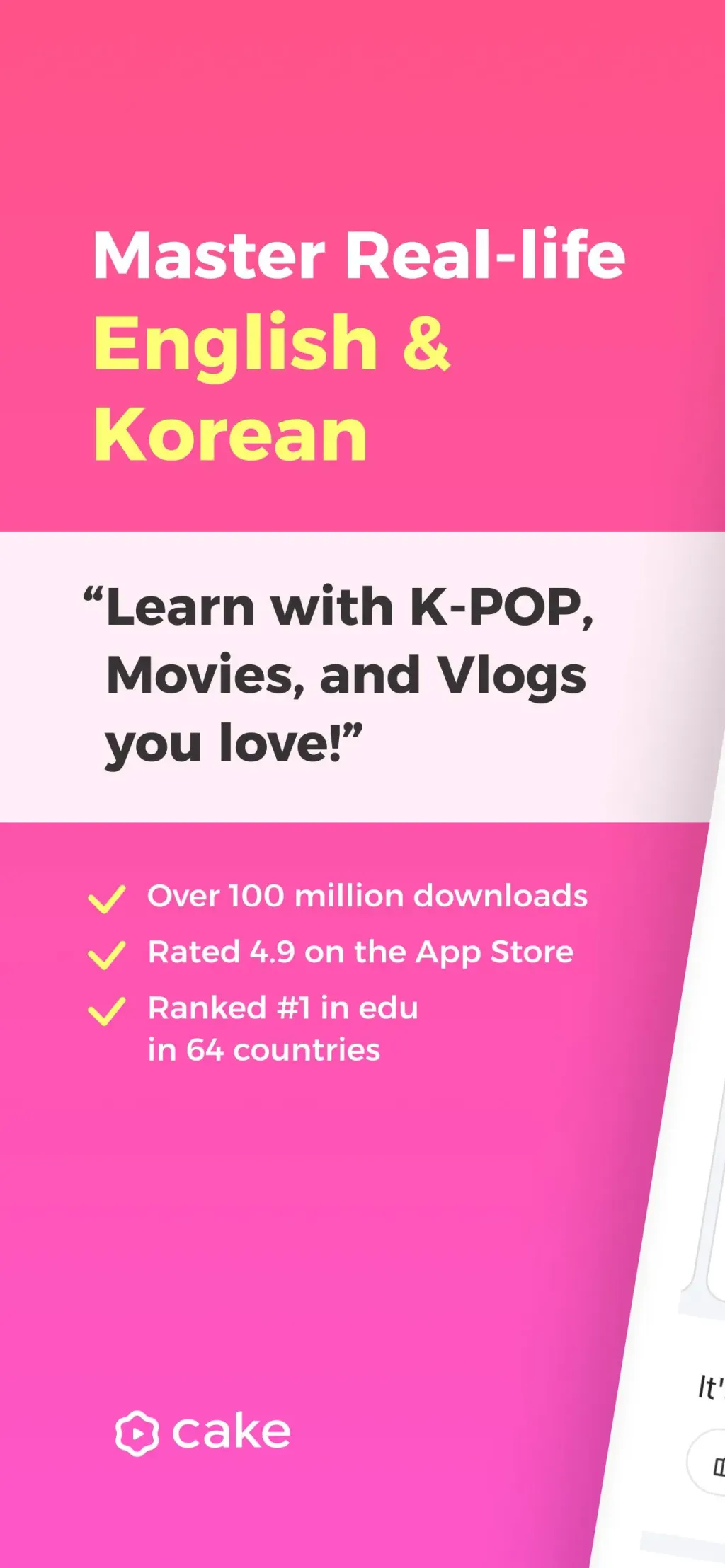 Cake - Learn English & Korean App Store screenshot 1