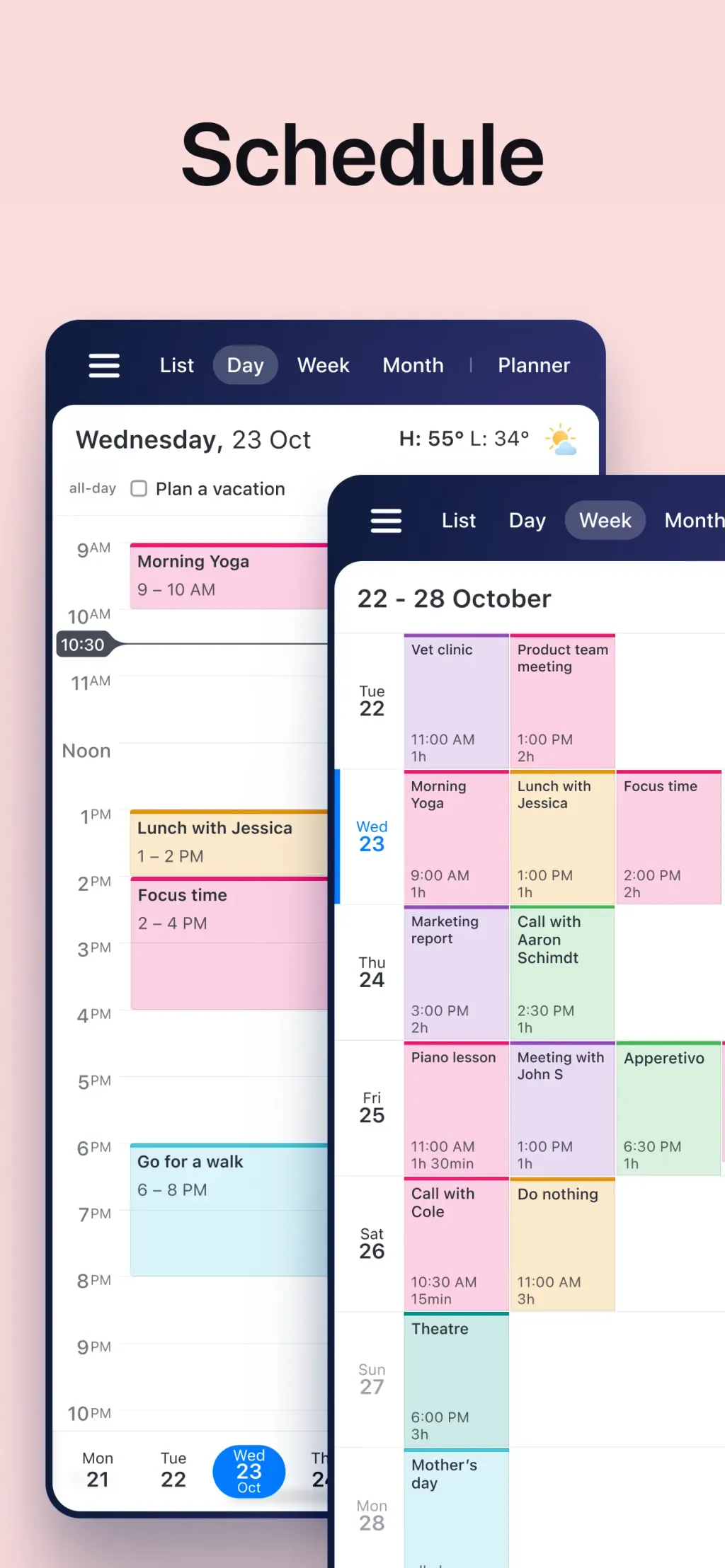 Calendars: Schedule Planner screenshot 1