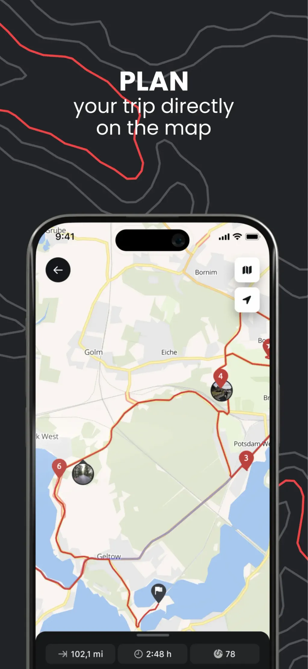 calimoto motorcycle navigation screenshot 2