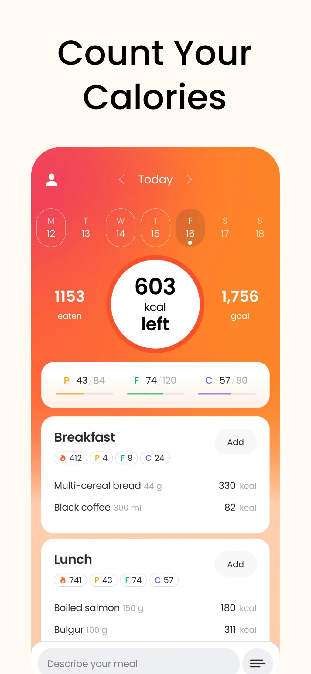 Calorie Counter & Food Tracker App Store screenshot 1
