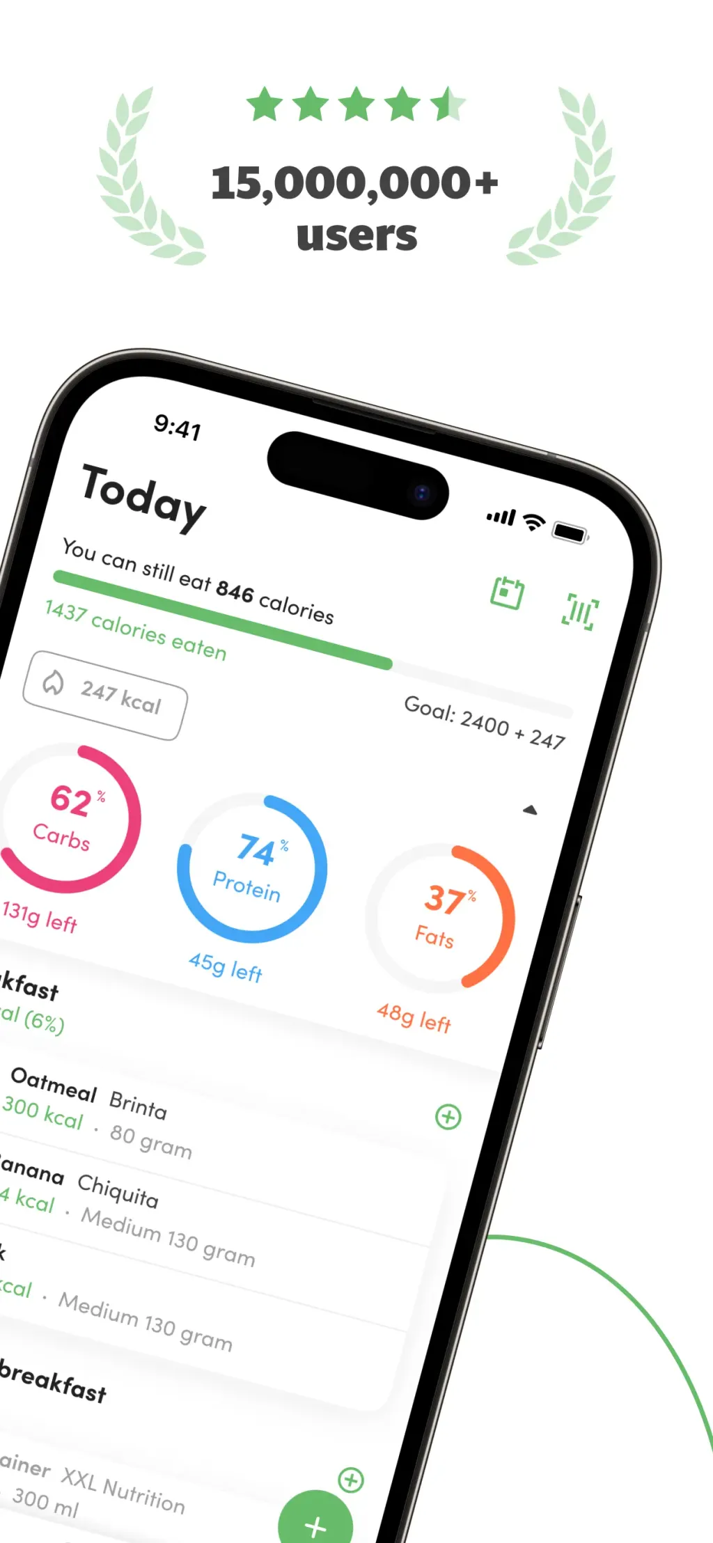 Calories and nutrition tracker screenshot 1