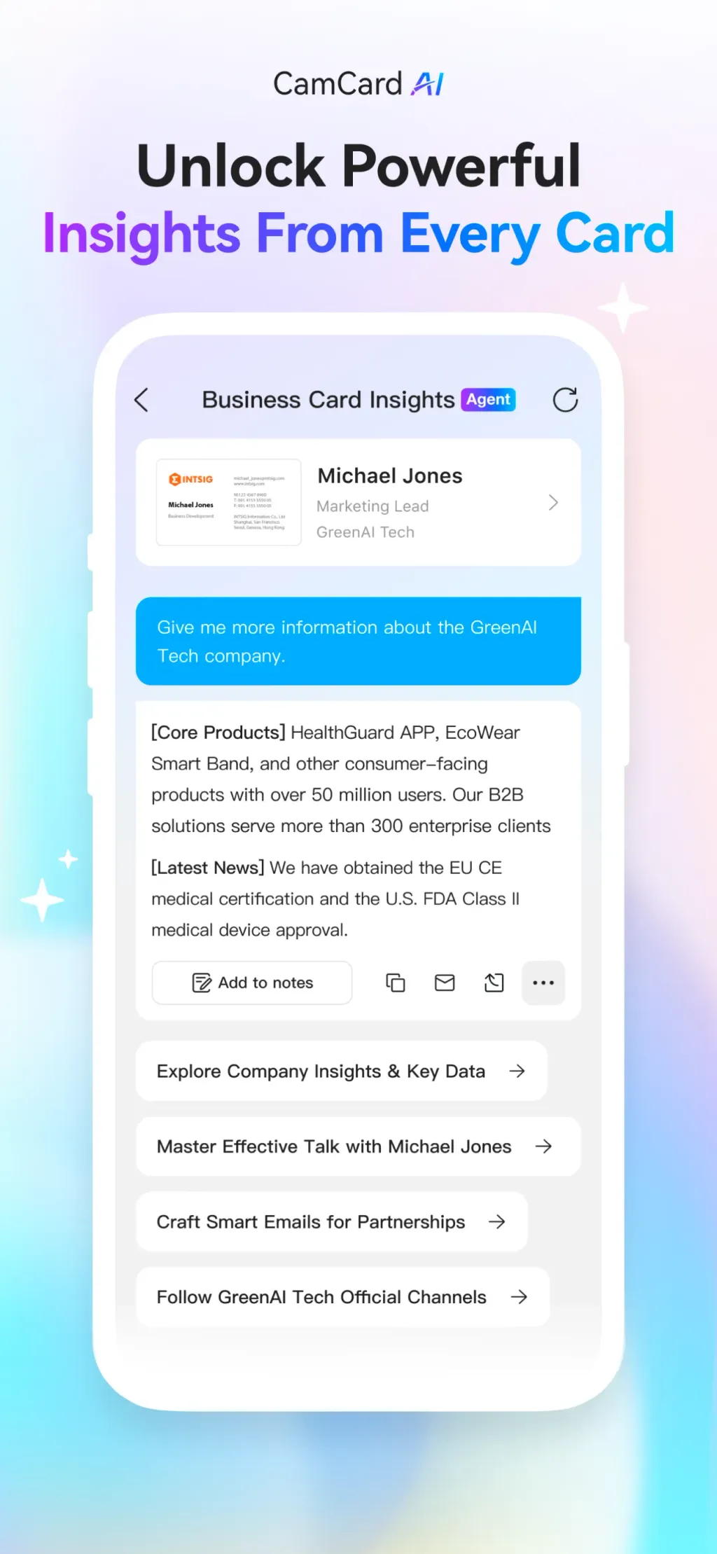 CamCard AI Business Assistant screenshot 2