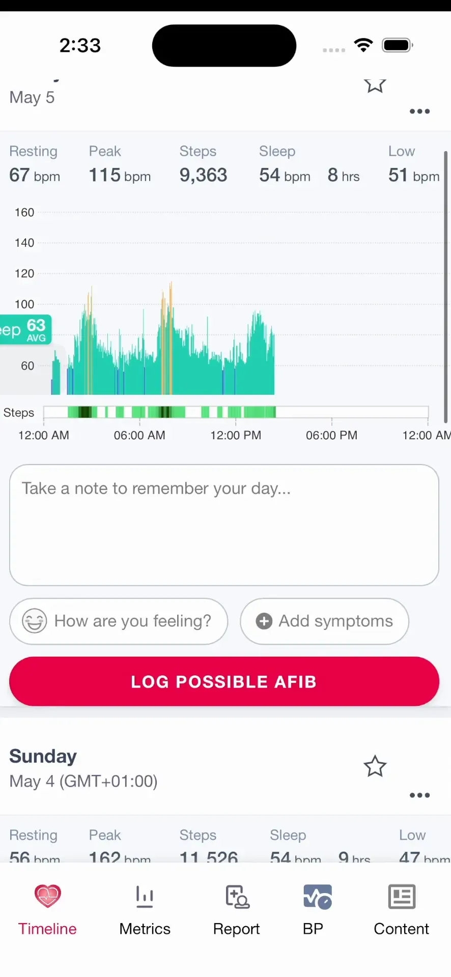 Cardiogram: Heart & BP Logger App Store screenshot 1