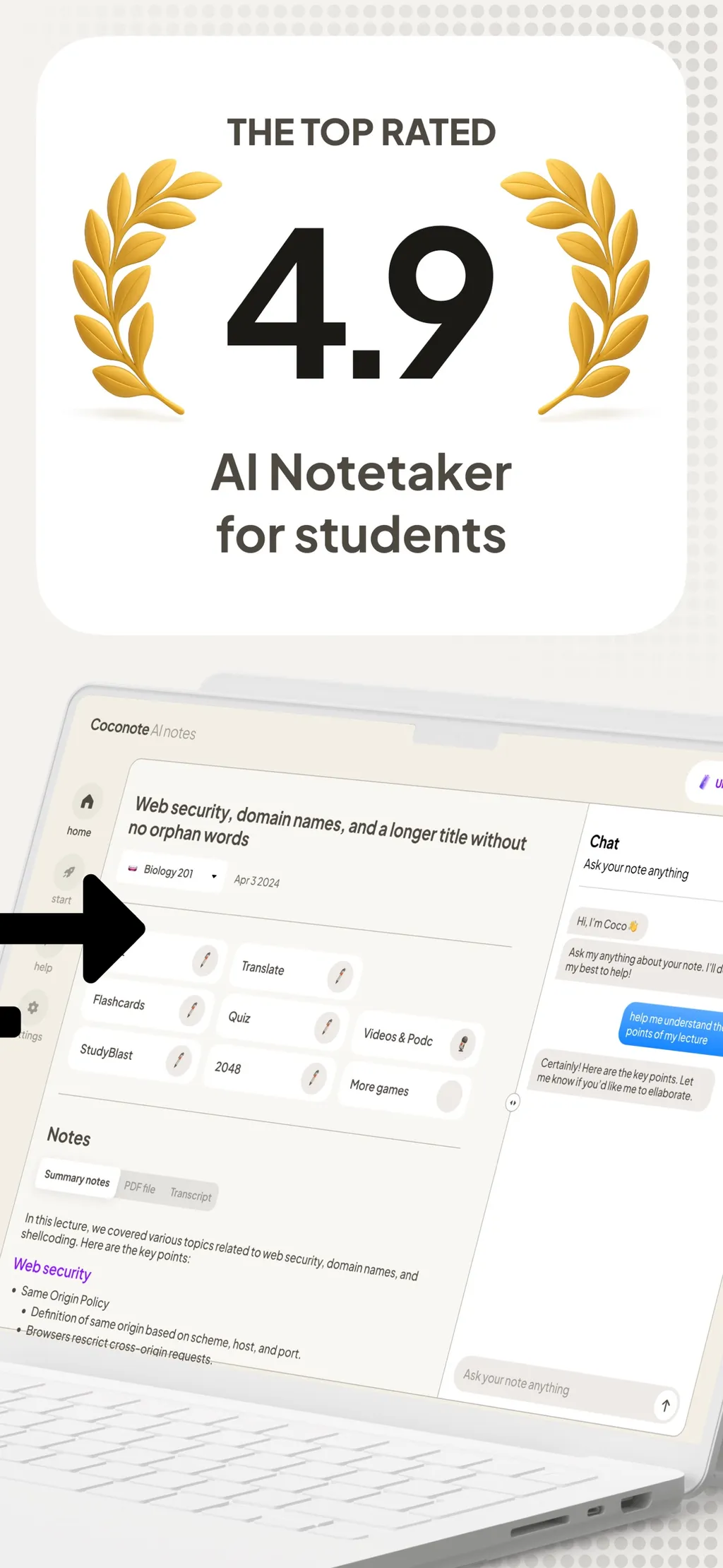 Coconote - AI Note Taker App Store screenshot 10