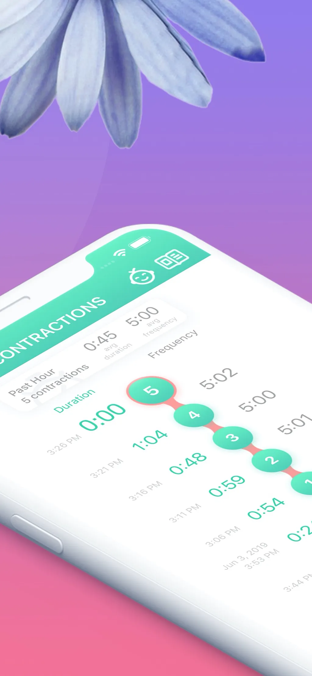 Contraction Timer & Counter 9m App Store screenshot 2