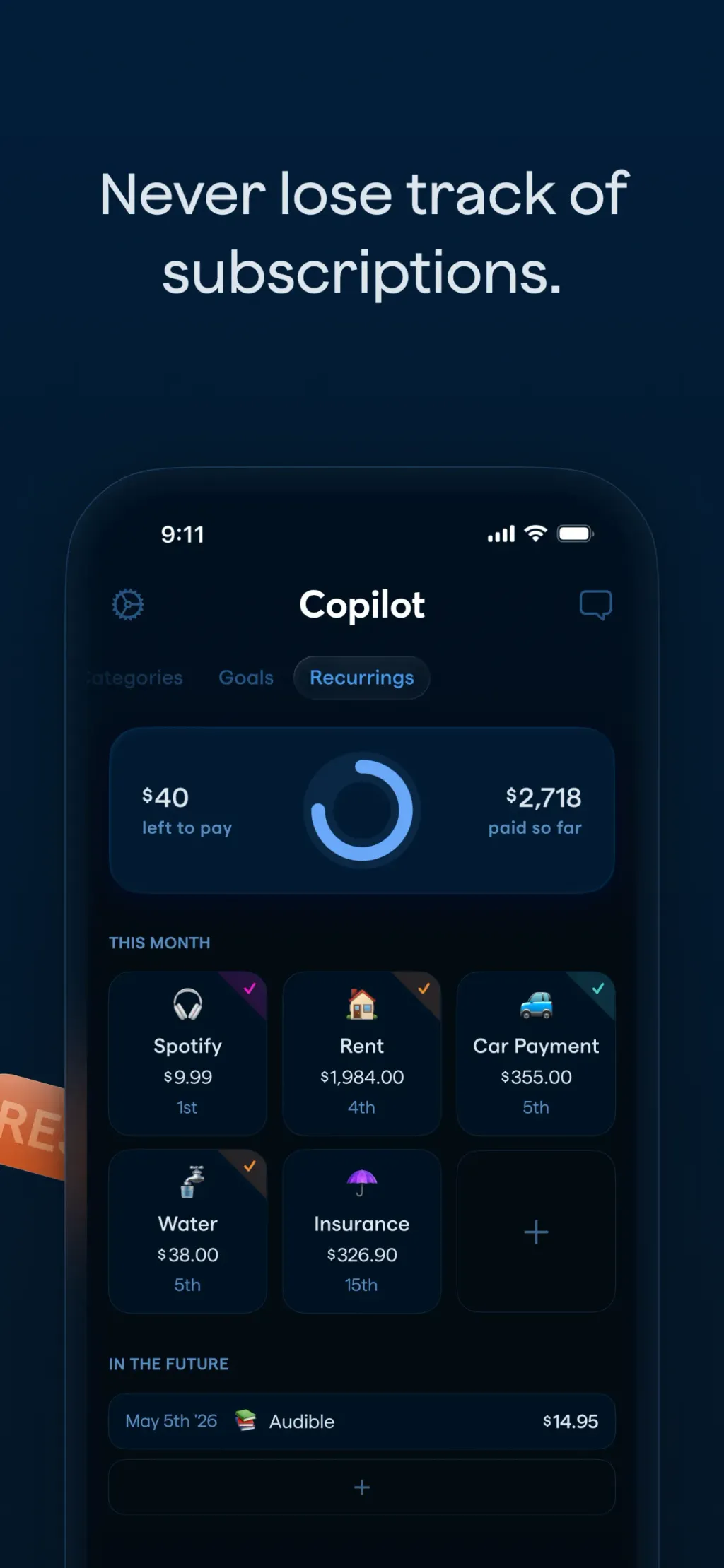 Copilot: Track & Budget Money App Store screenshot 5