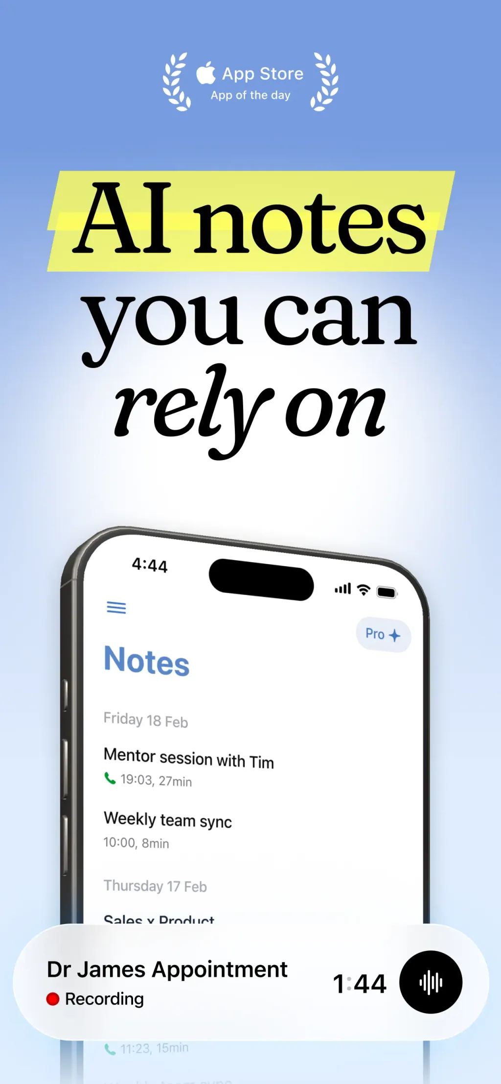 Cue - Smart AI Meeting Notes screenshot 1
