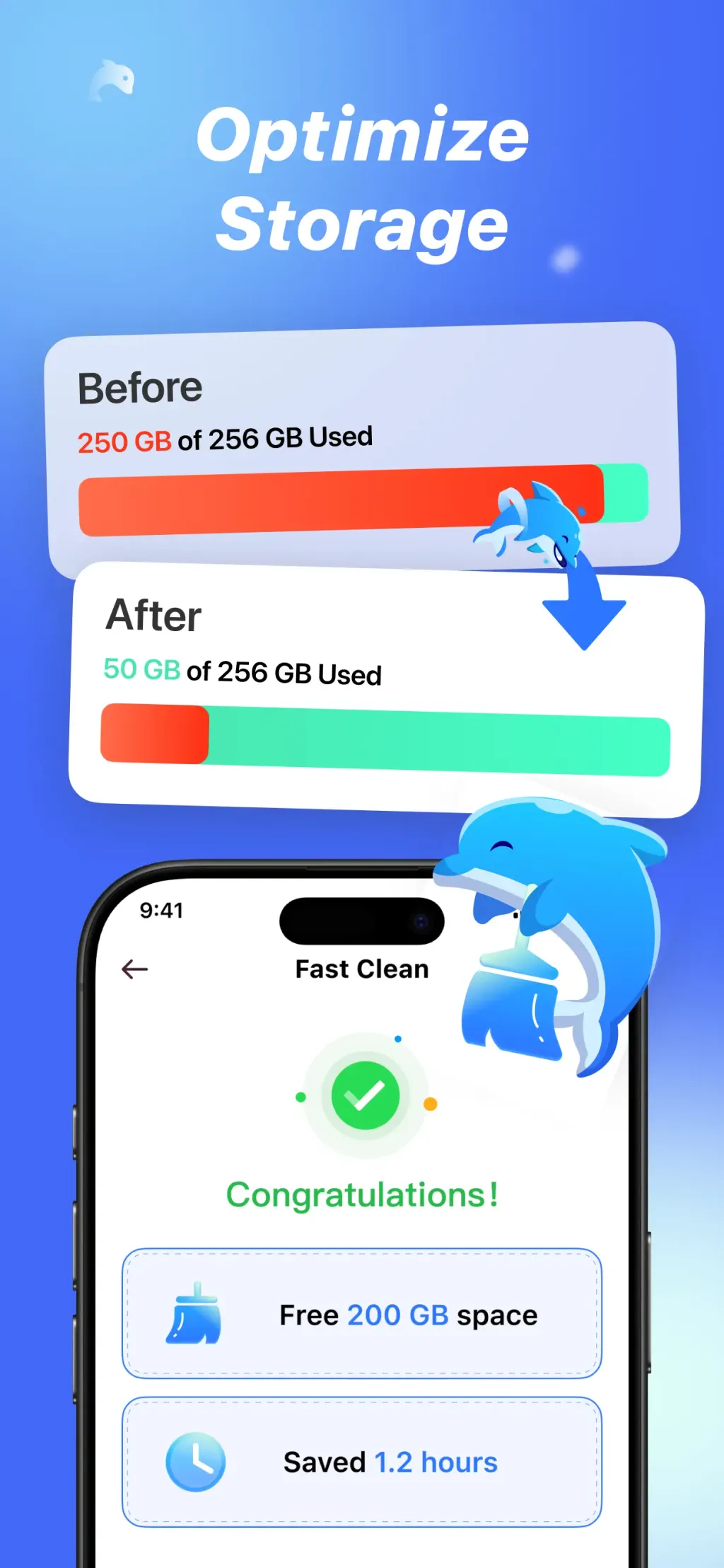 Dolphin Cleaner: Cleanup Space App Store screenshot 2